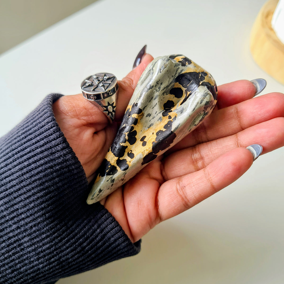 Picture Jasper Raven Skull | Appx 7 cm | Mini