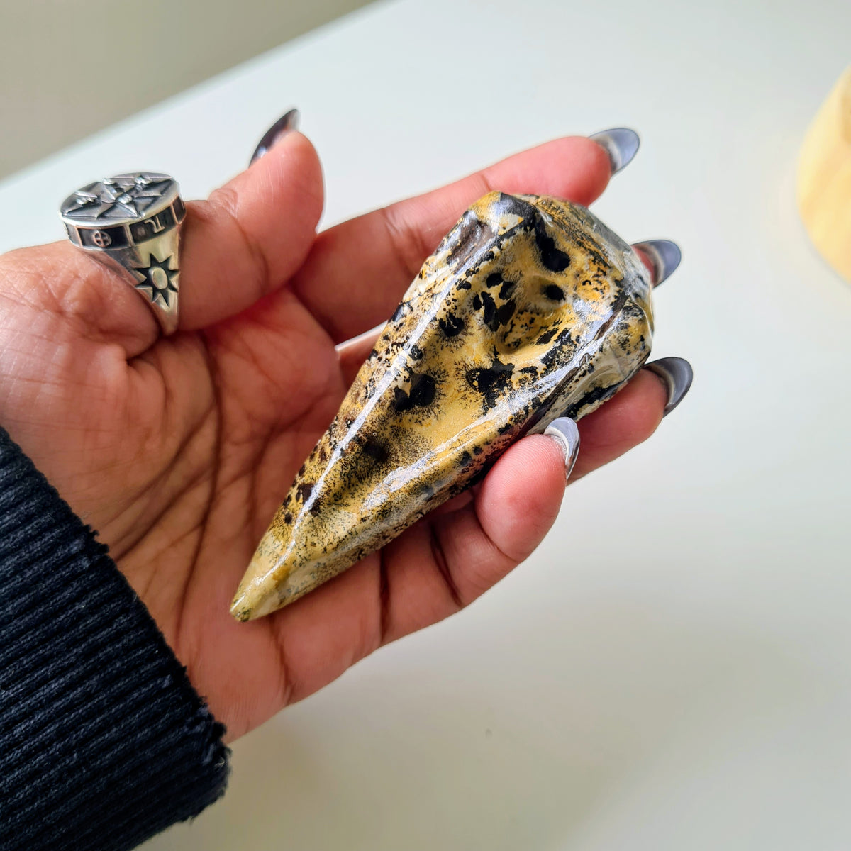 Picture Jasper Raven Skull | Appx 7 cm | Mini