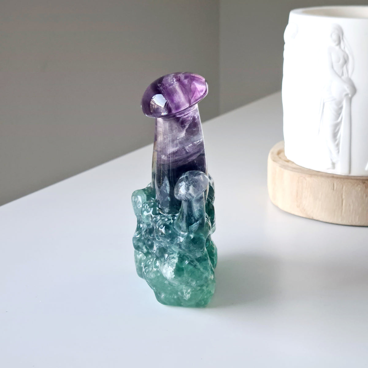 Fluorite Crystal Mushroom family🍄 | 10.6 cm tall