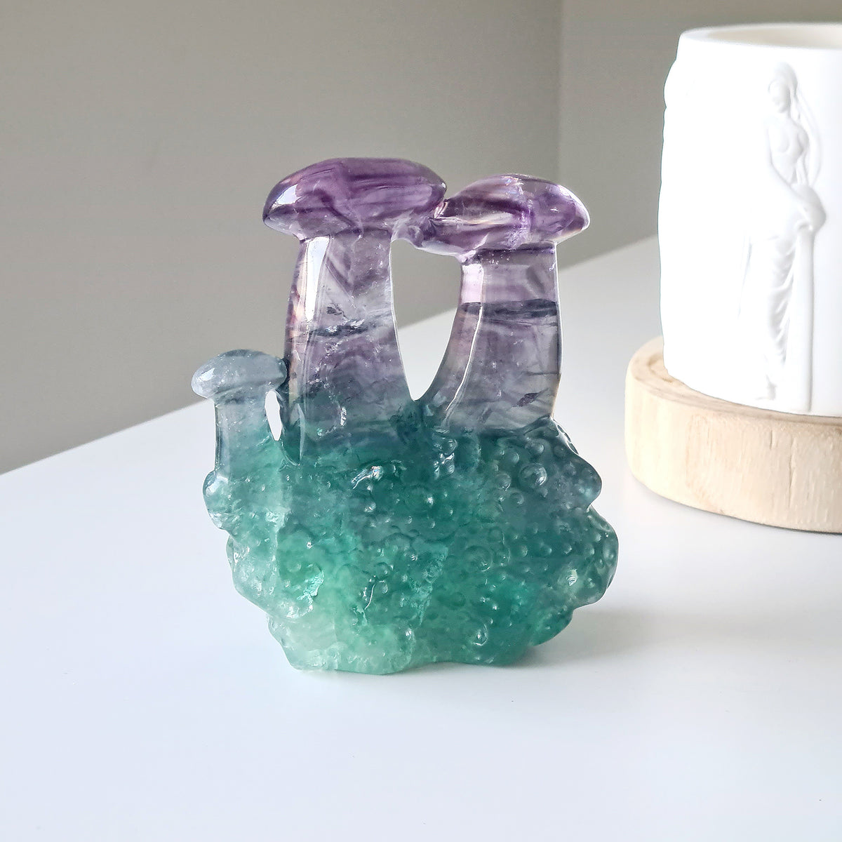 Fluorite Crystal Mushroom family🍄 | 10.6 cm tall