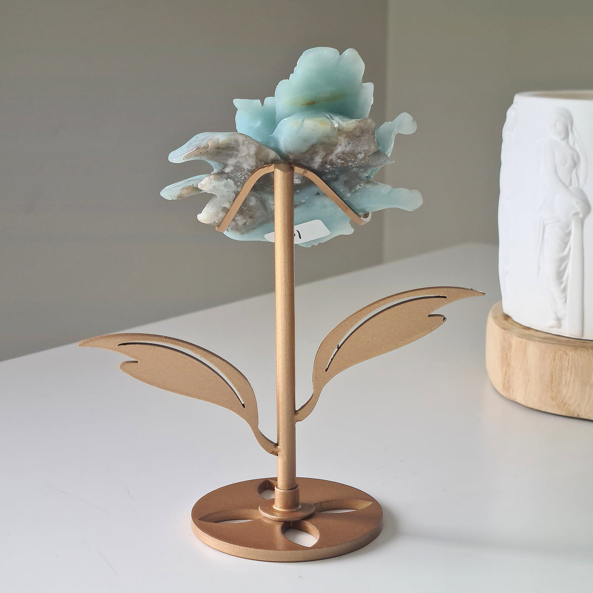 Carribean Calcite Crystal Flower On Stand | 8 cm flower
