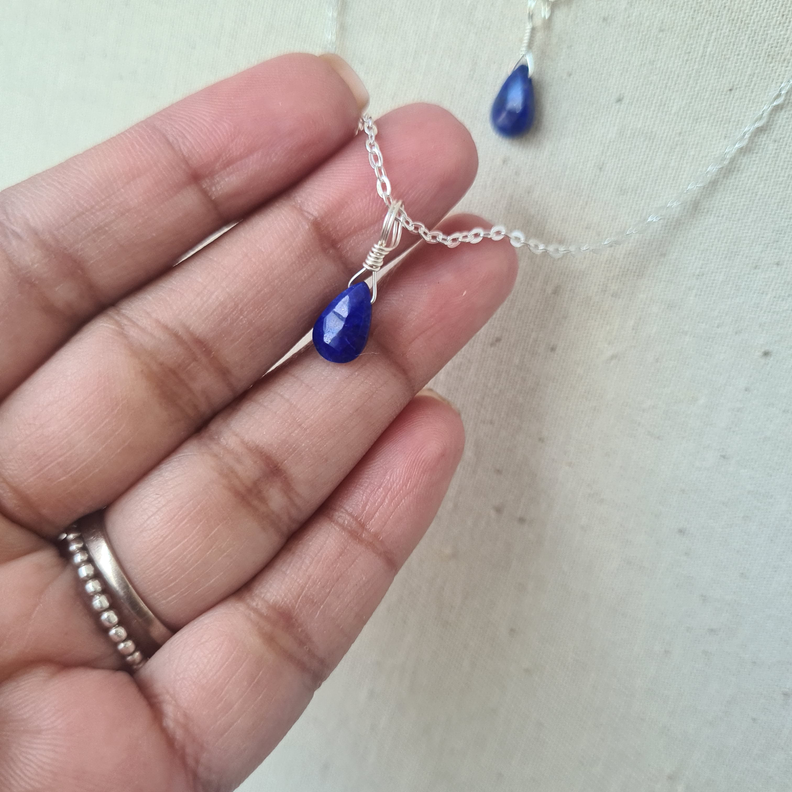 Lapis Lazuli Necklace | Peace & Self acceptance (Silver)