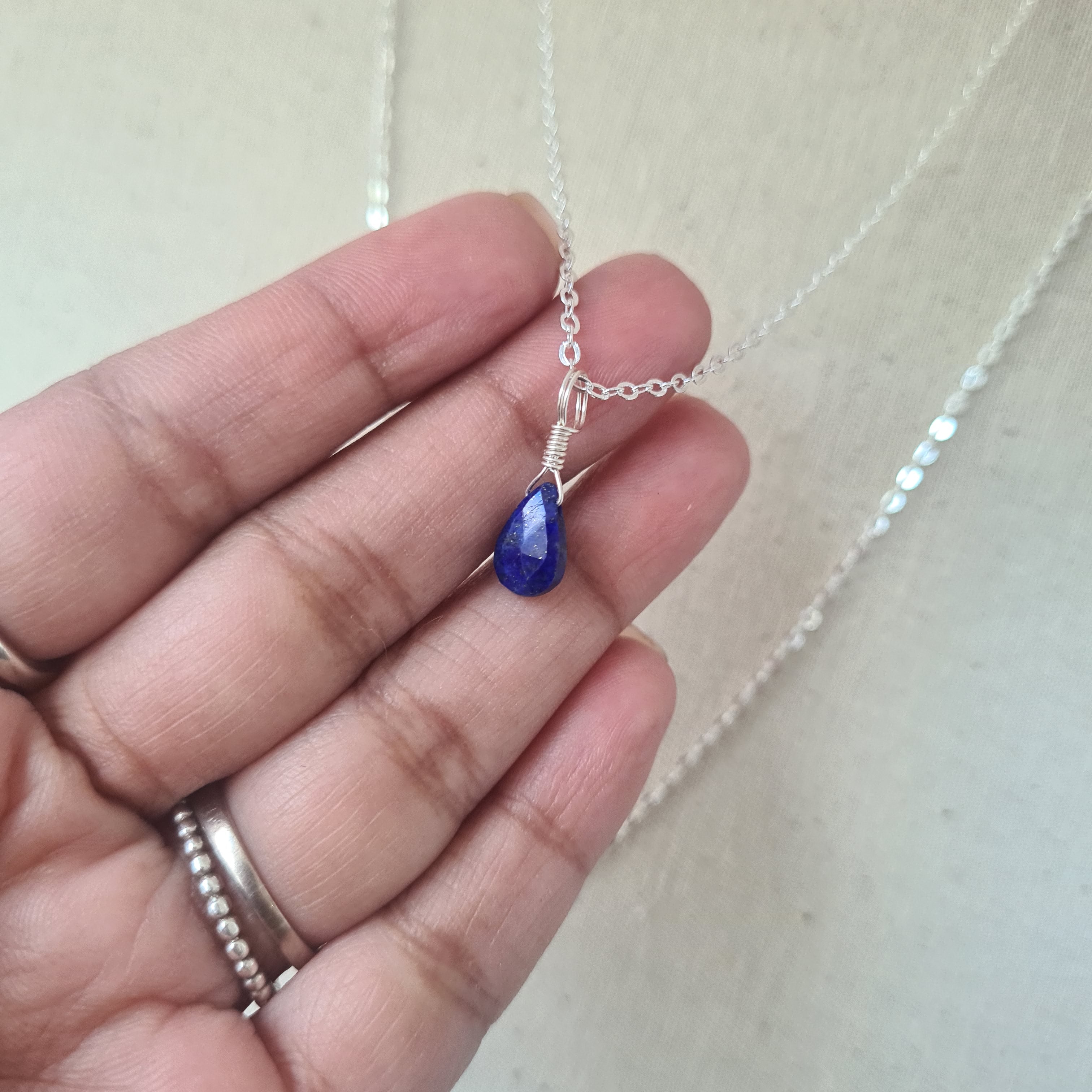 Lapis Lazuli Necklace | Peace & Self acceptance (Silver)