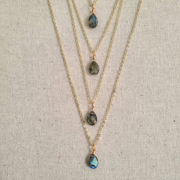 'Labradorite' Necklace ~ Spiritual Growth (Gold)