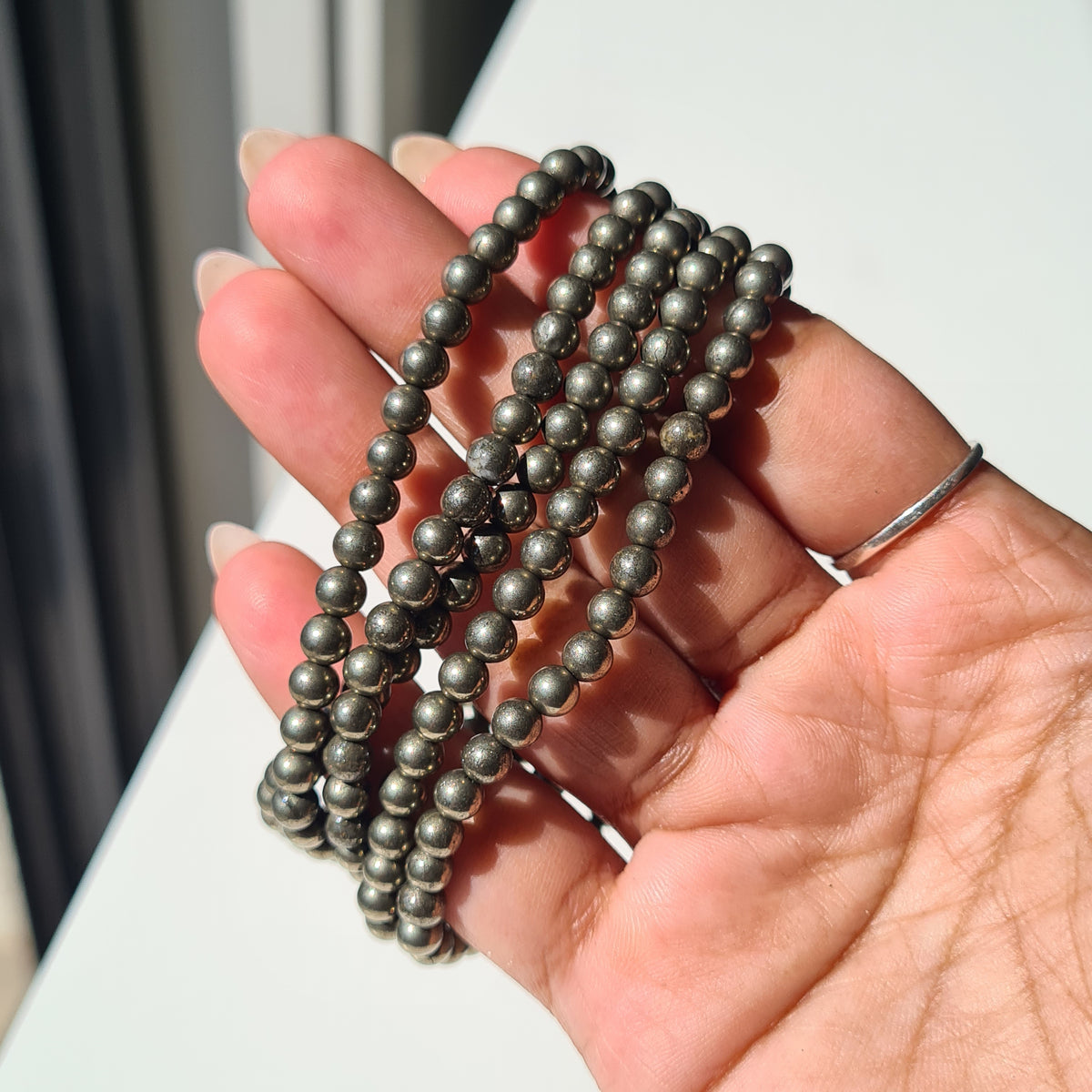 Pyrite Crystal Beaded Bracelet | 1 Piece