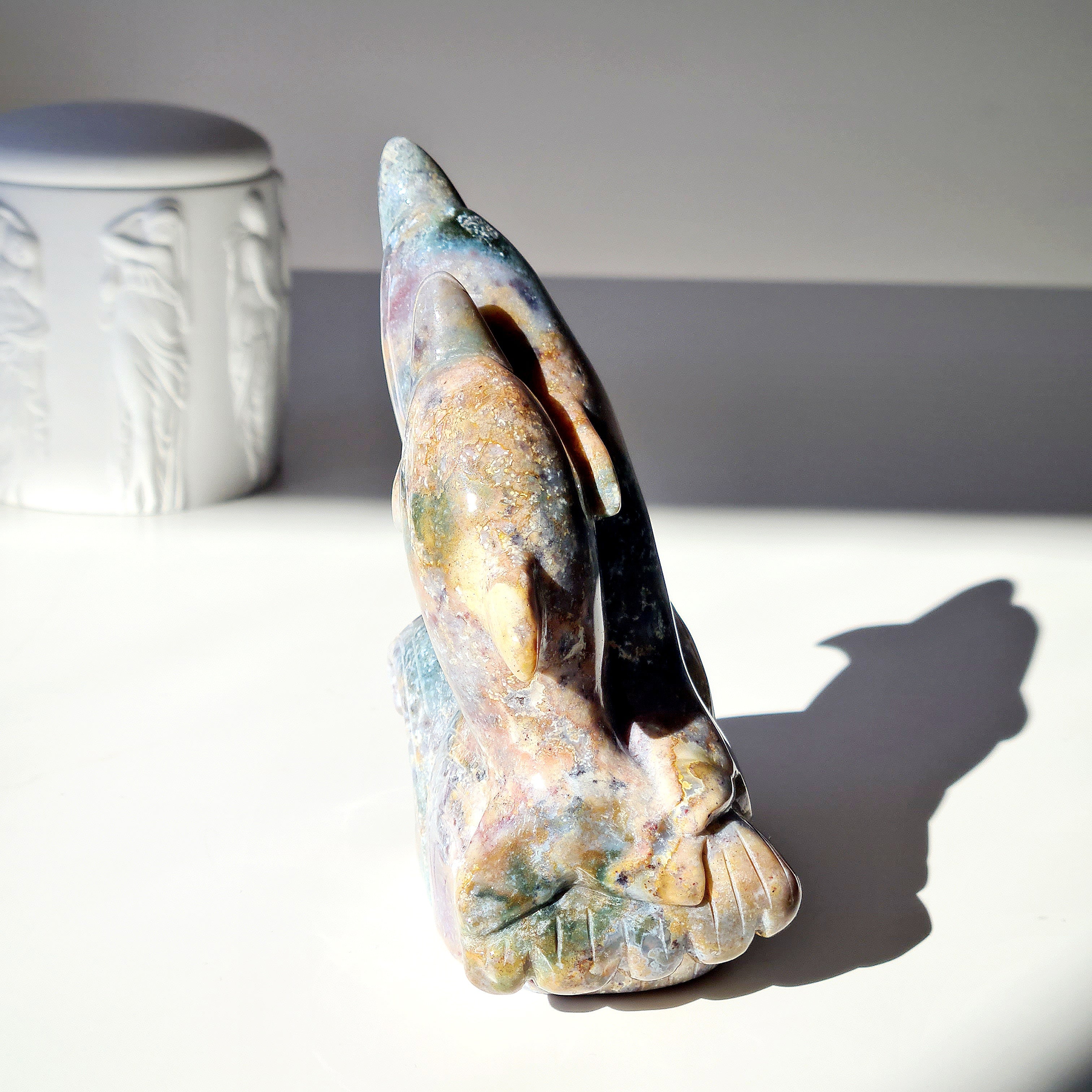Ocean Jasper Dolphins Carving | 770 g