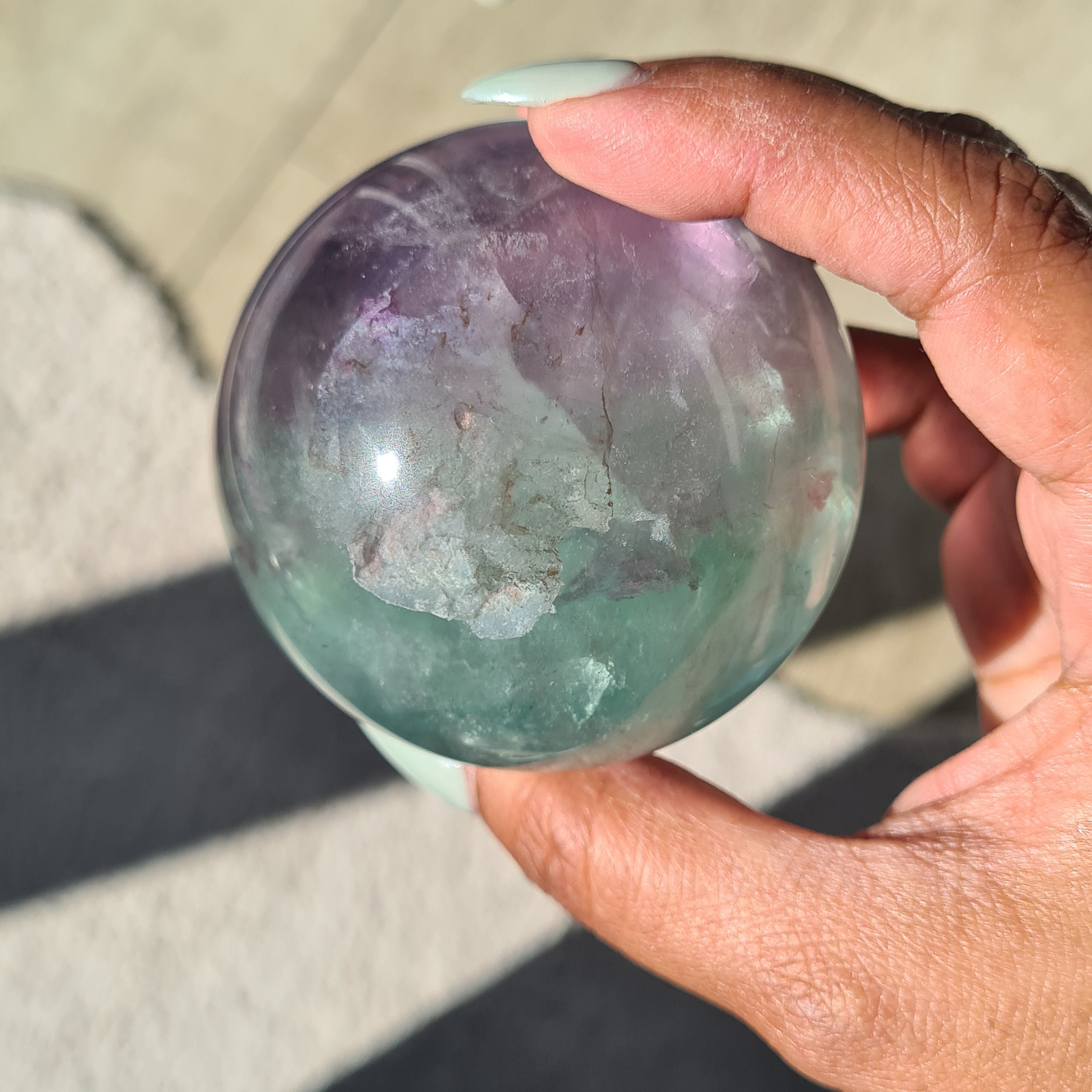 Fluorite Crystal Sphere with stand | B | 390 g