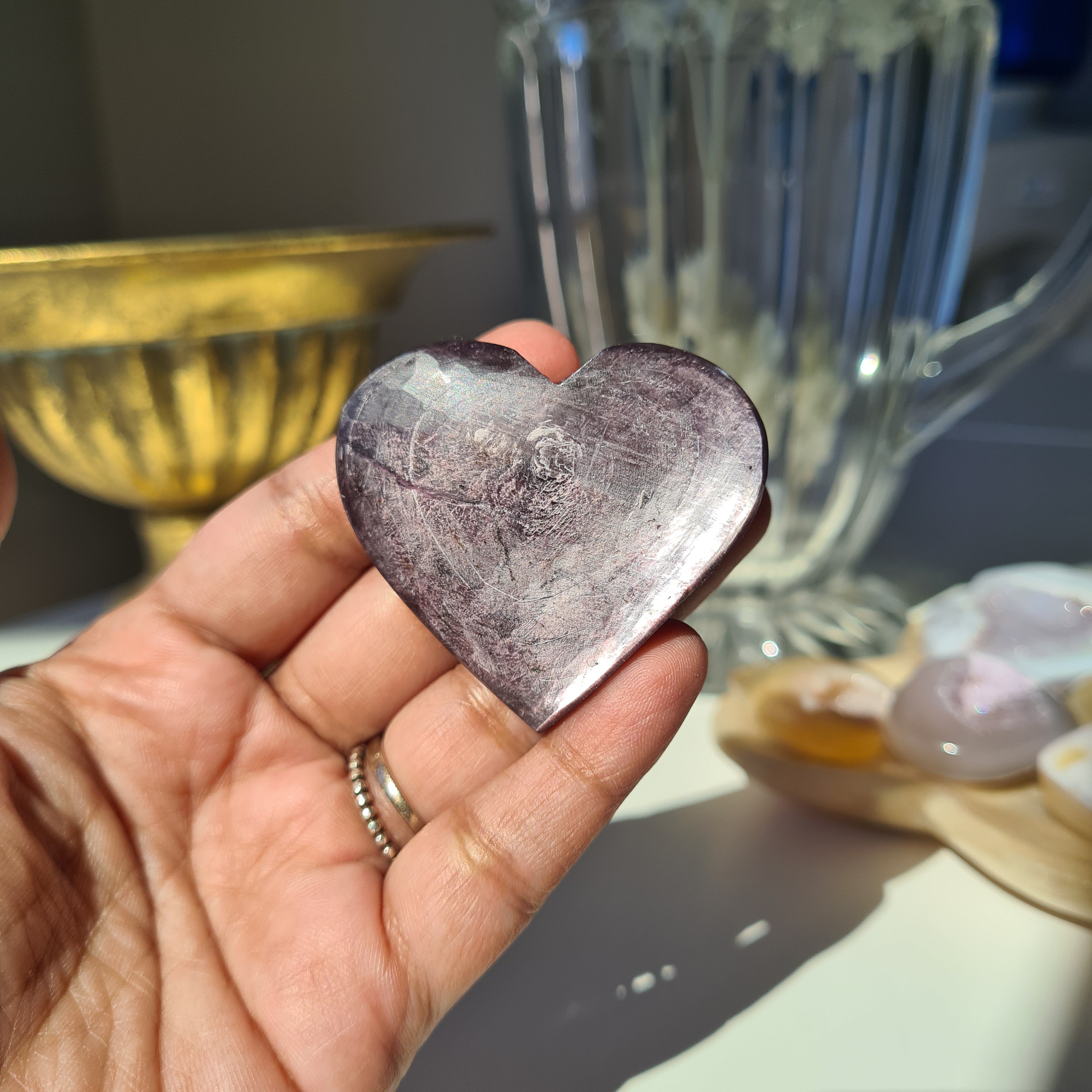 Lepidolite Heart