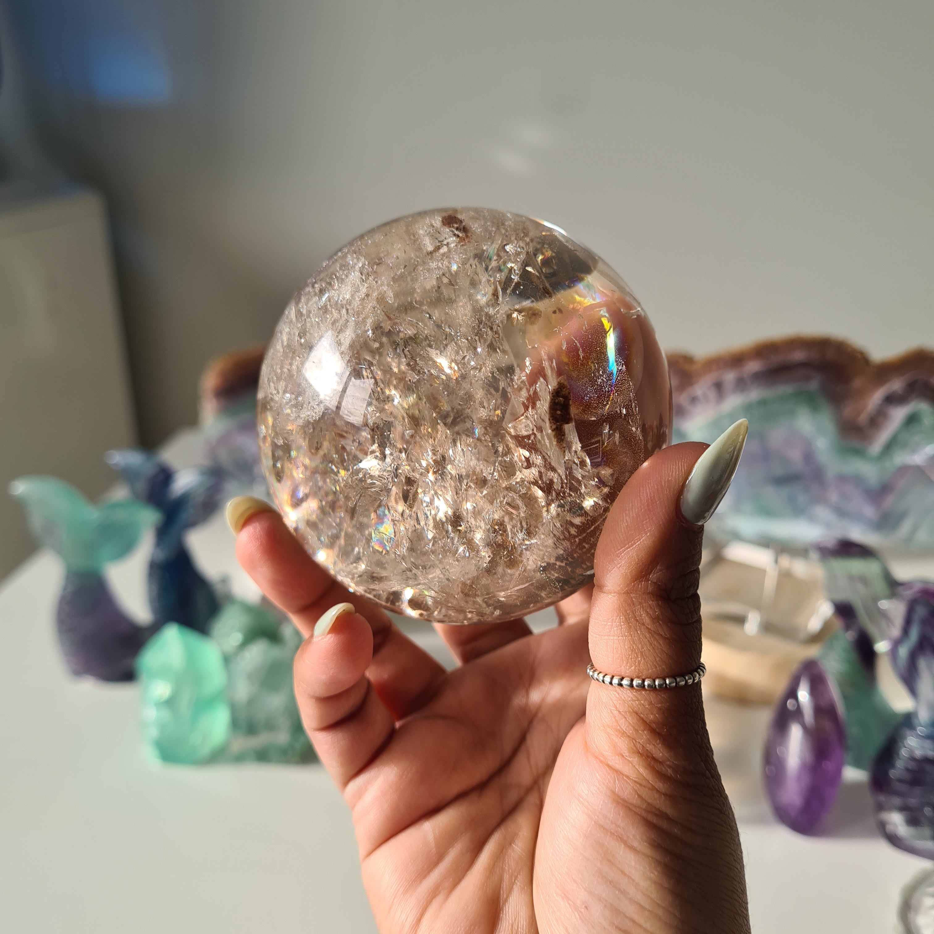 Smokey Citrine Sphere with stand | 600 | 1B