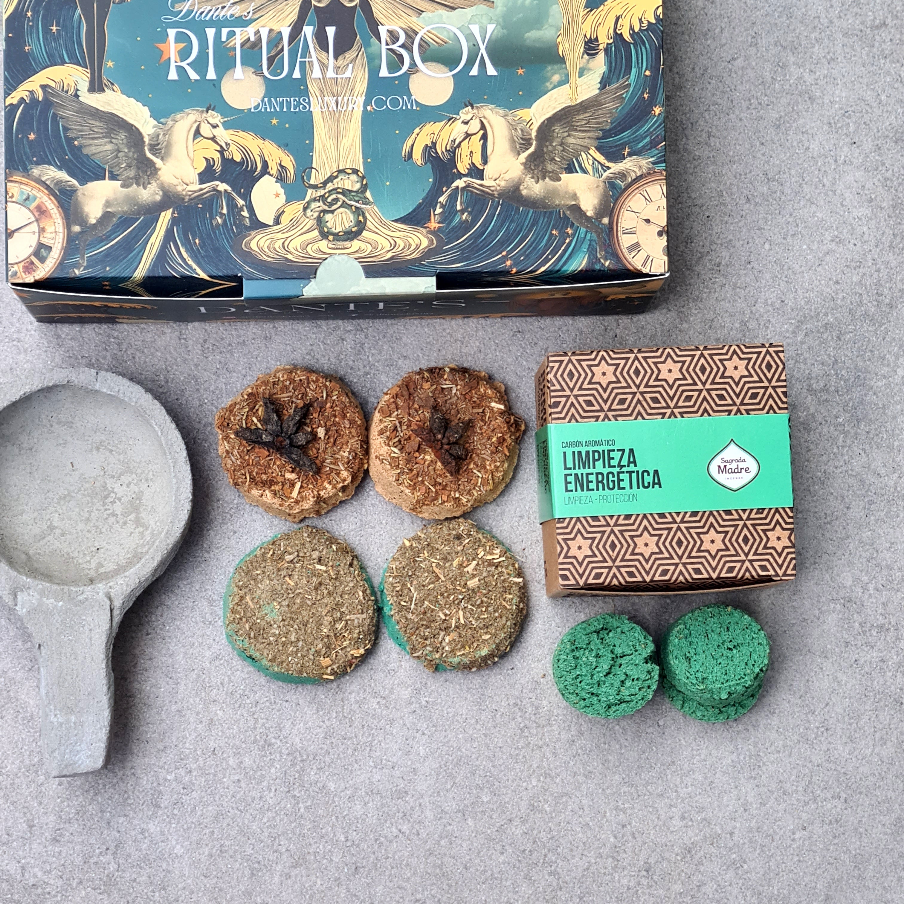 Ultimate Spiritual Cleansing Kit | Chakra Smudge Bombs, Palo Santo Incense, Triangle Incense, Charcoal Discs, Bombas & Burner