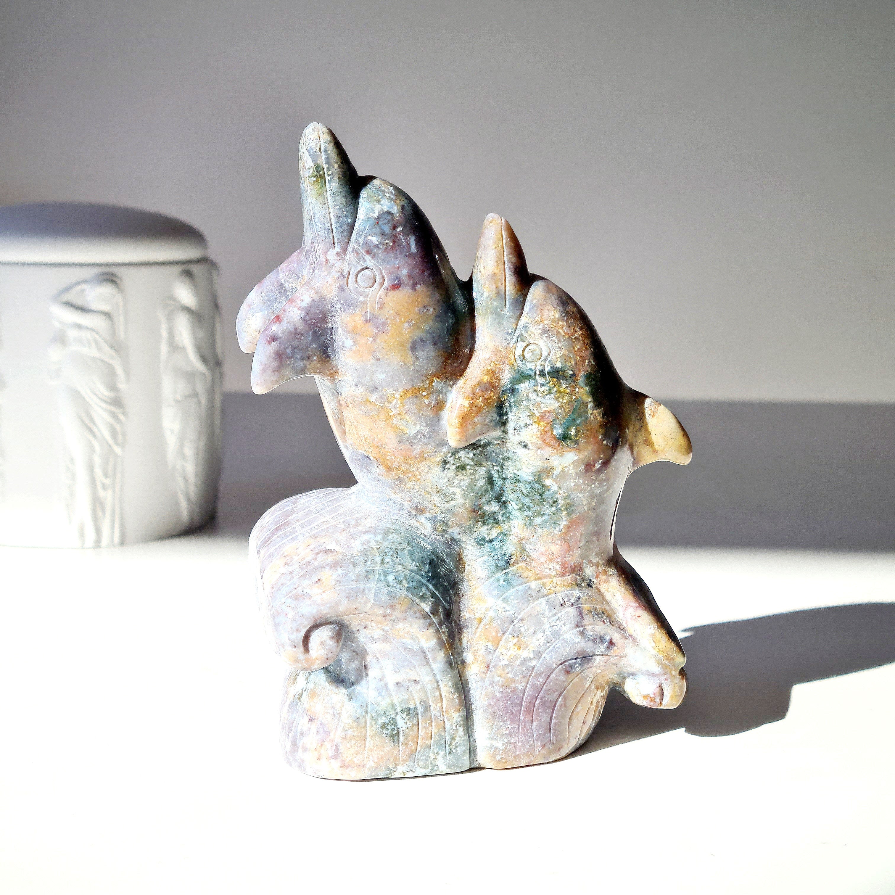 Ocean Jasper Dolphins Carving | 770 g