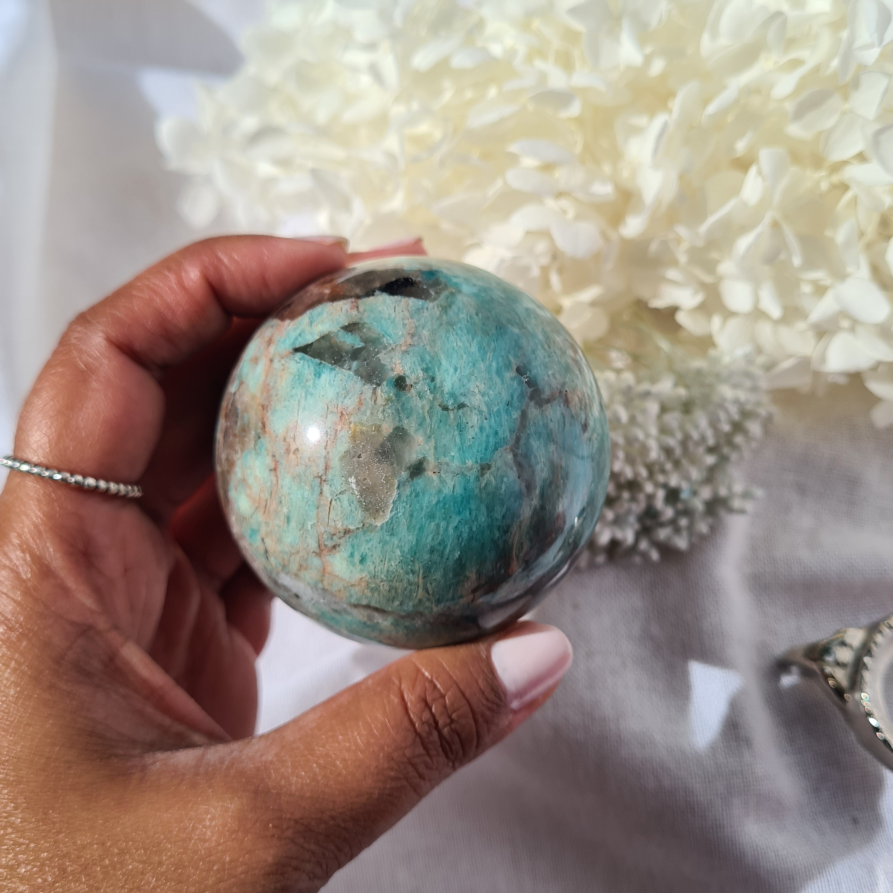 Amazonite Sphere with Stand