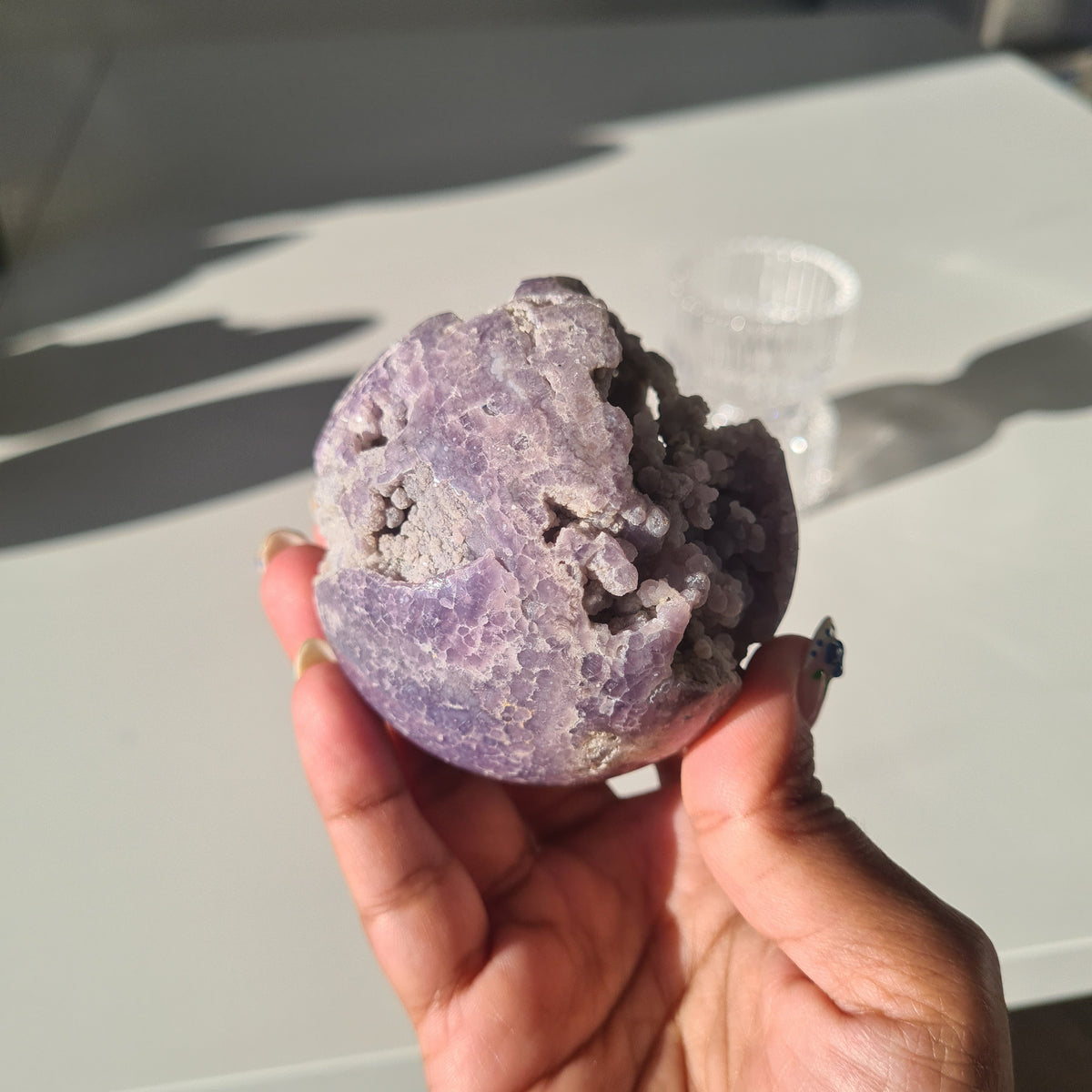 Grape Agate π Sphere With Glass Stand | C