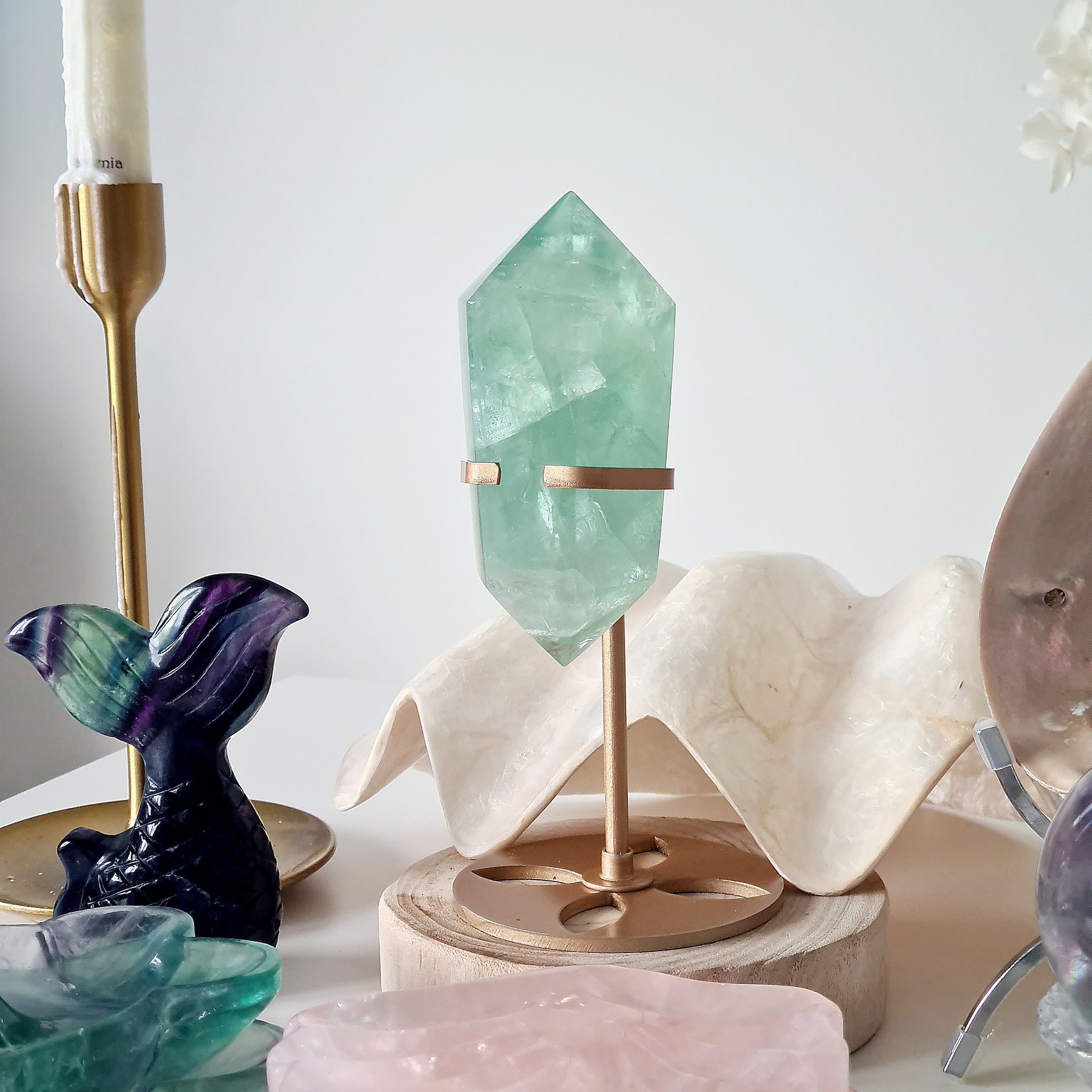 Fluorite DT with stand | E | 386 g | 10 cm