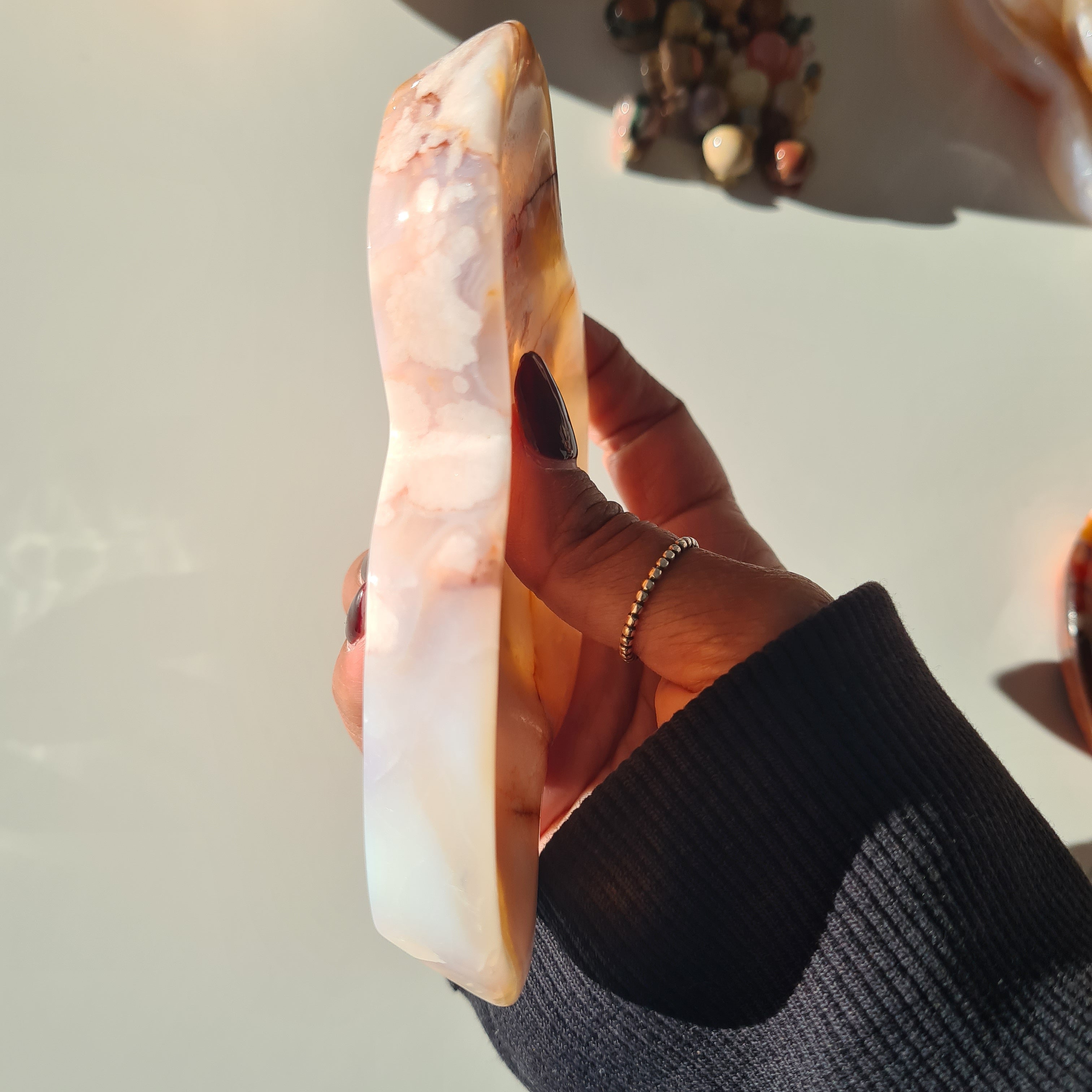 Carnelian Flower Agate Bowl | D | 11.6 cm