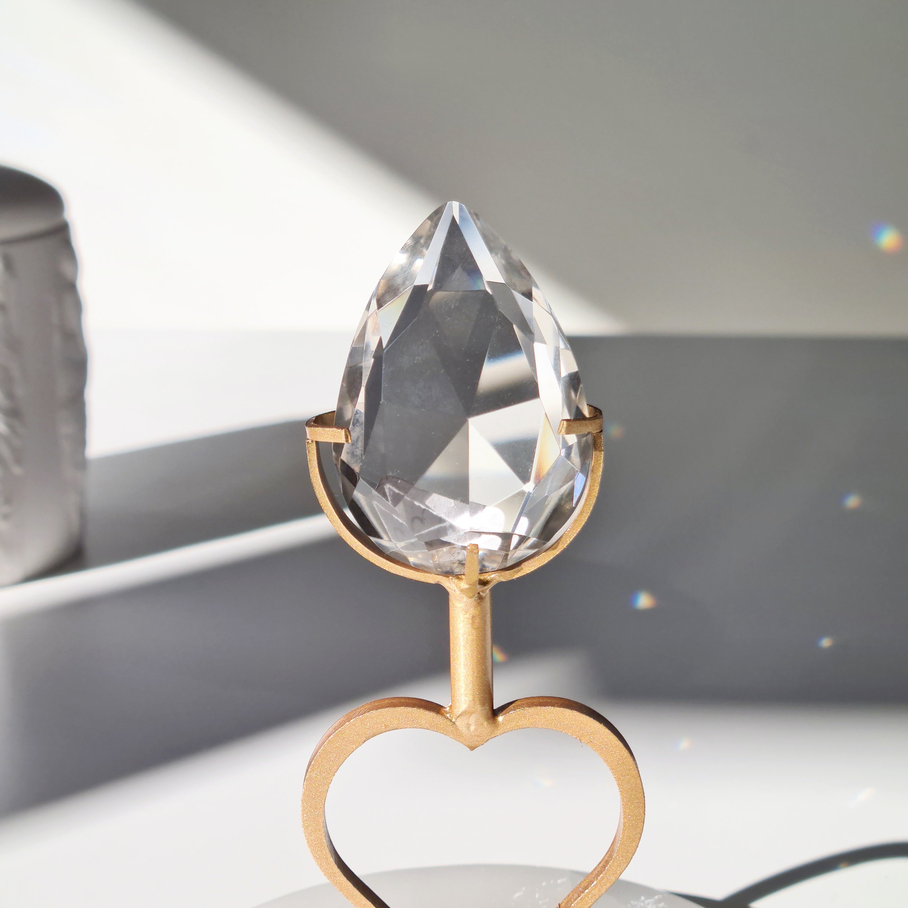 Heavenly Clear Quartz Faceted Gem | 12.1 cm including stand height