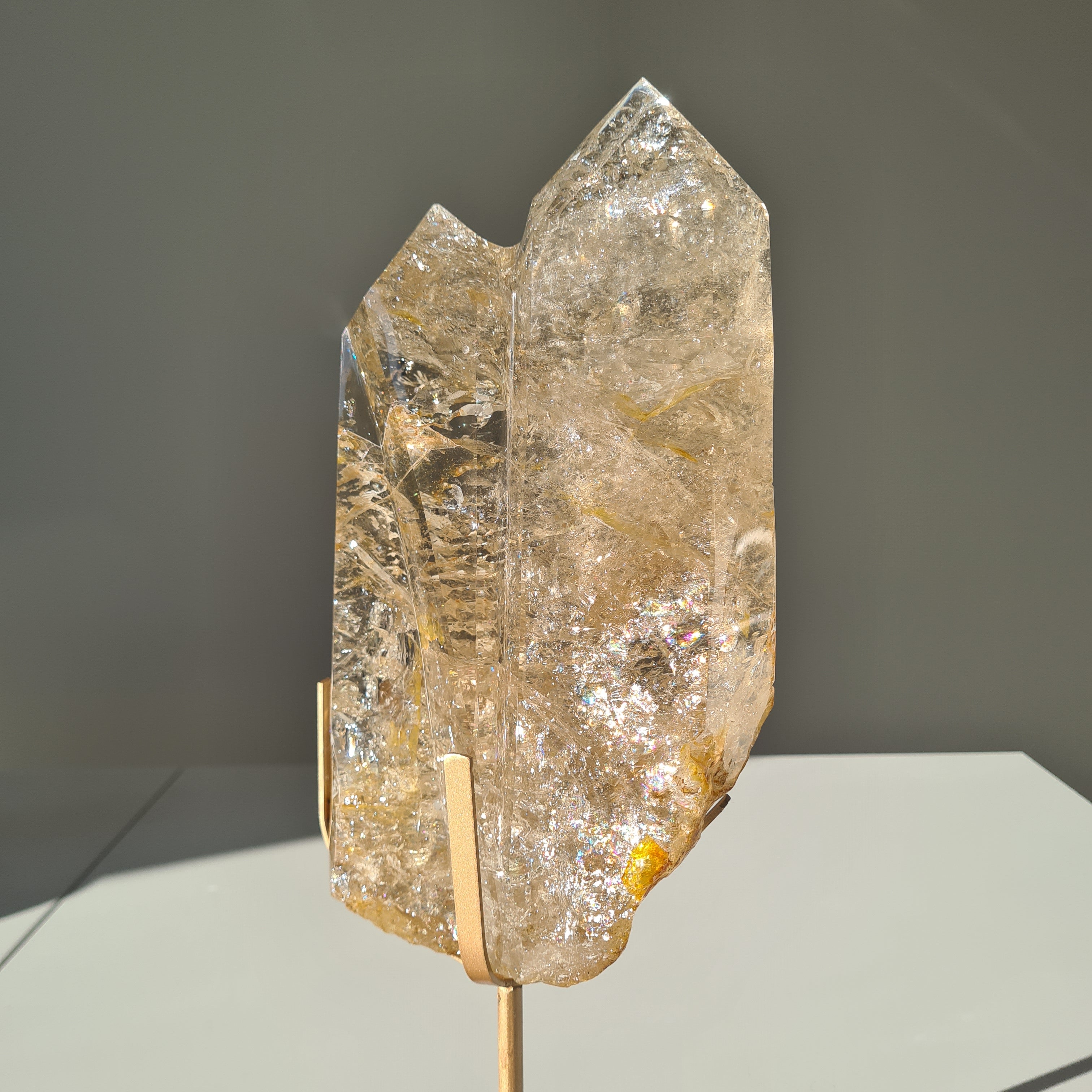 Citrine Cathedral Statement Piece on Stand | 32.5 cm with stand