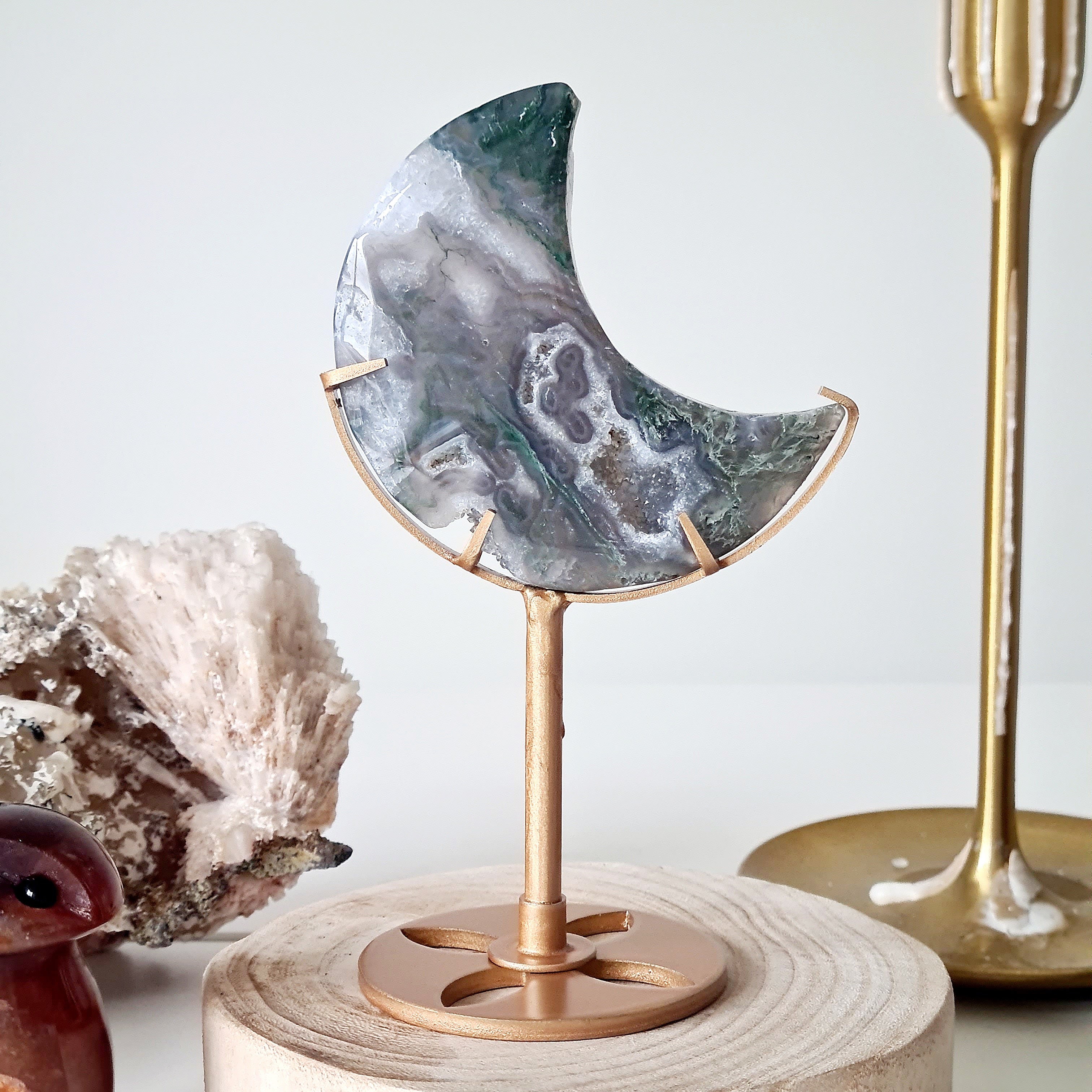 Moss Agate Luna π | 9 | 7.9 cm