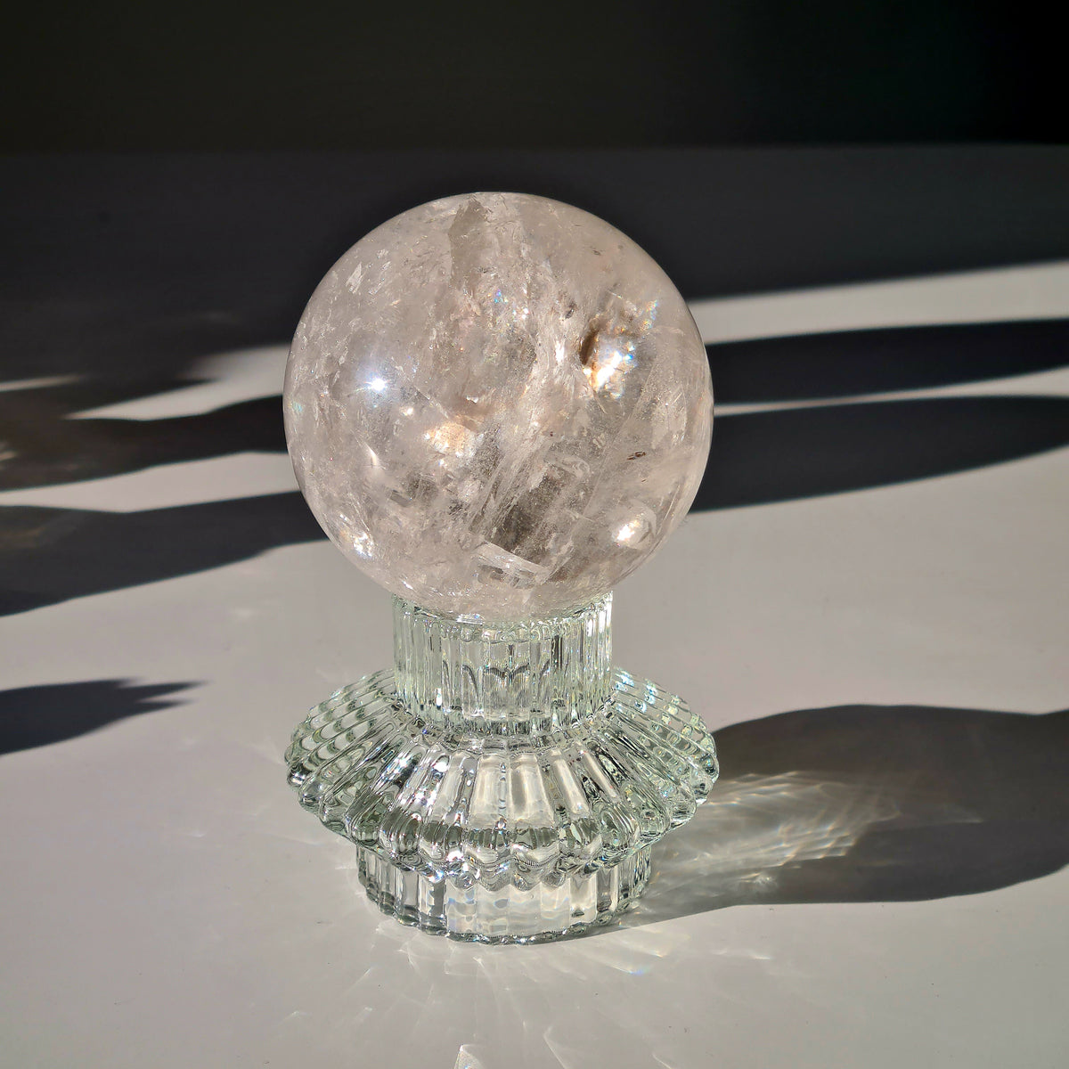 Clear Quartz Sphere With Stand | 7.3 cm