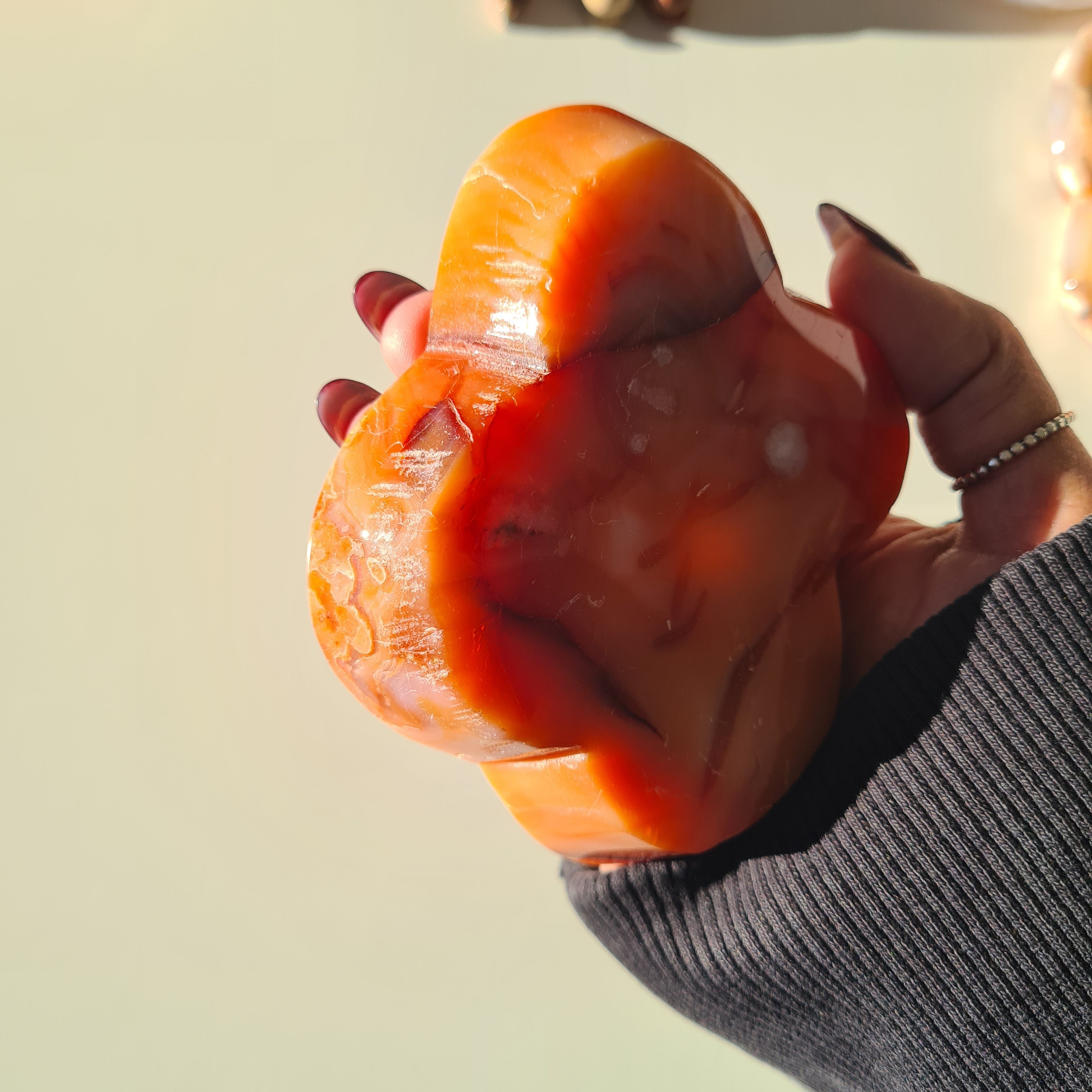Carnelian Flower Agate Bowl | A | 10.3 cm