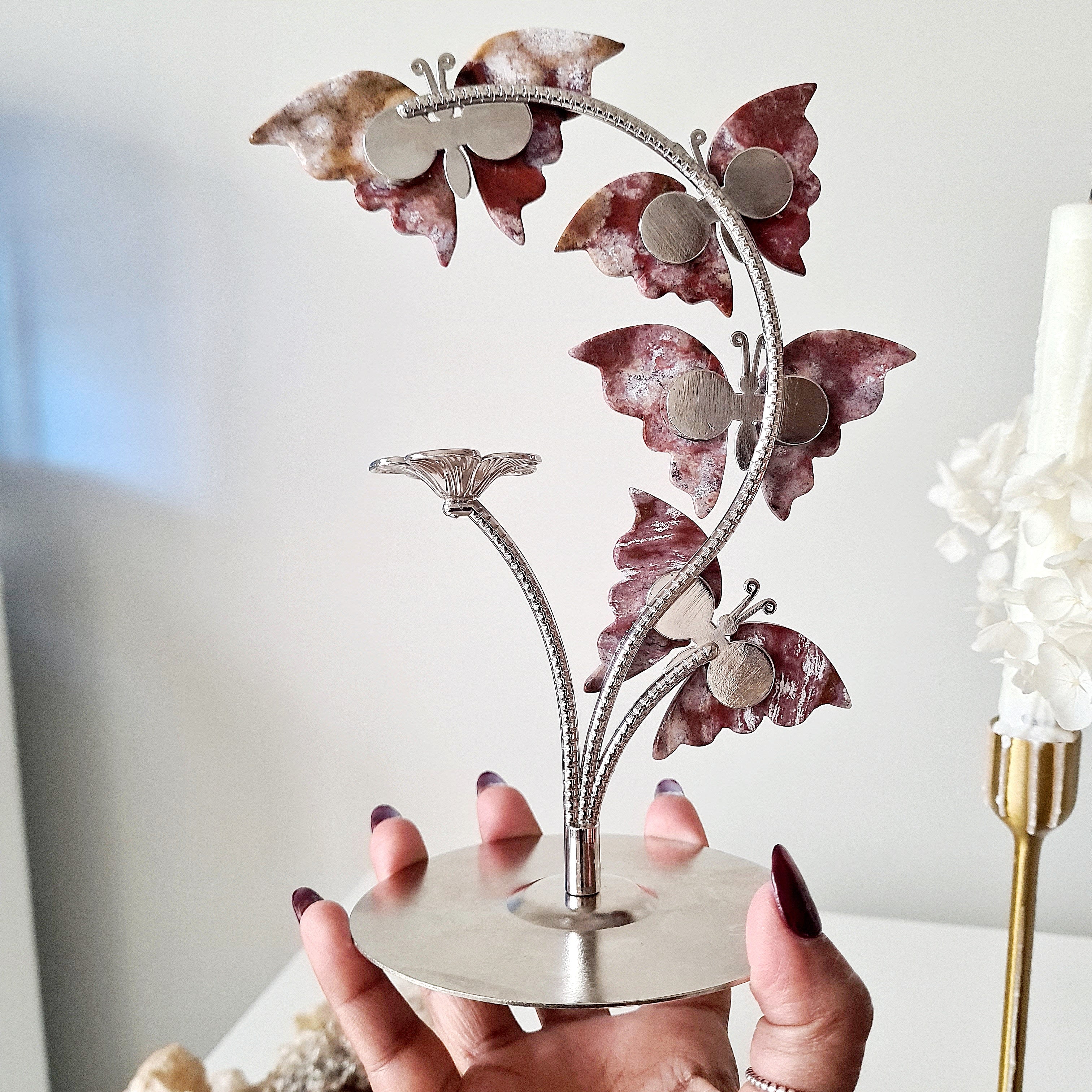 Ocean Jasper Butterflies on stand | Light Weight
