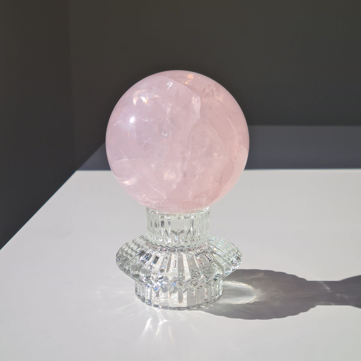Rose Quartz Sphere 🍬 | With Sphere Stand