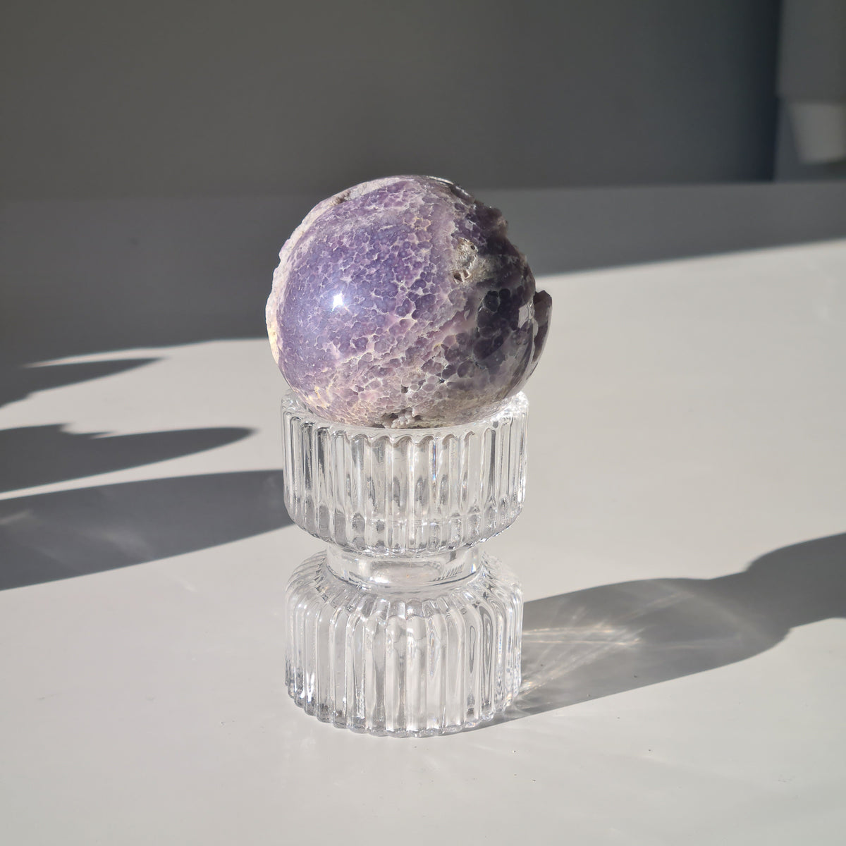 Grape Agate π Sphere With Glass Stand | C