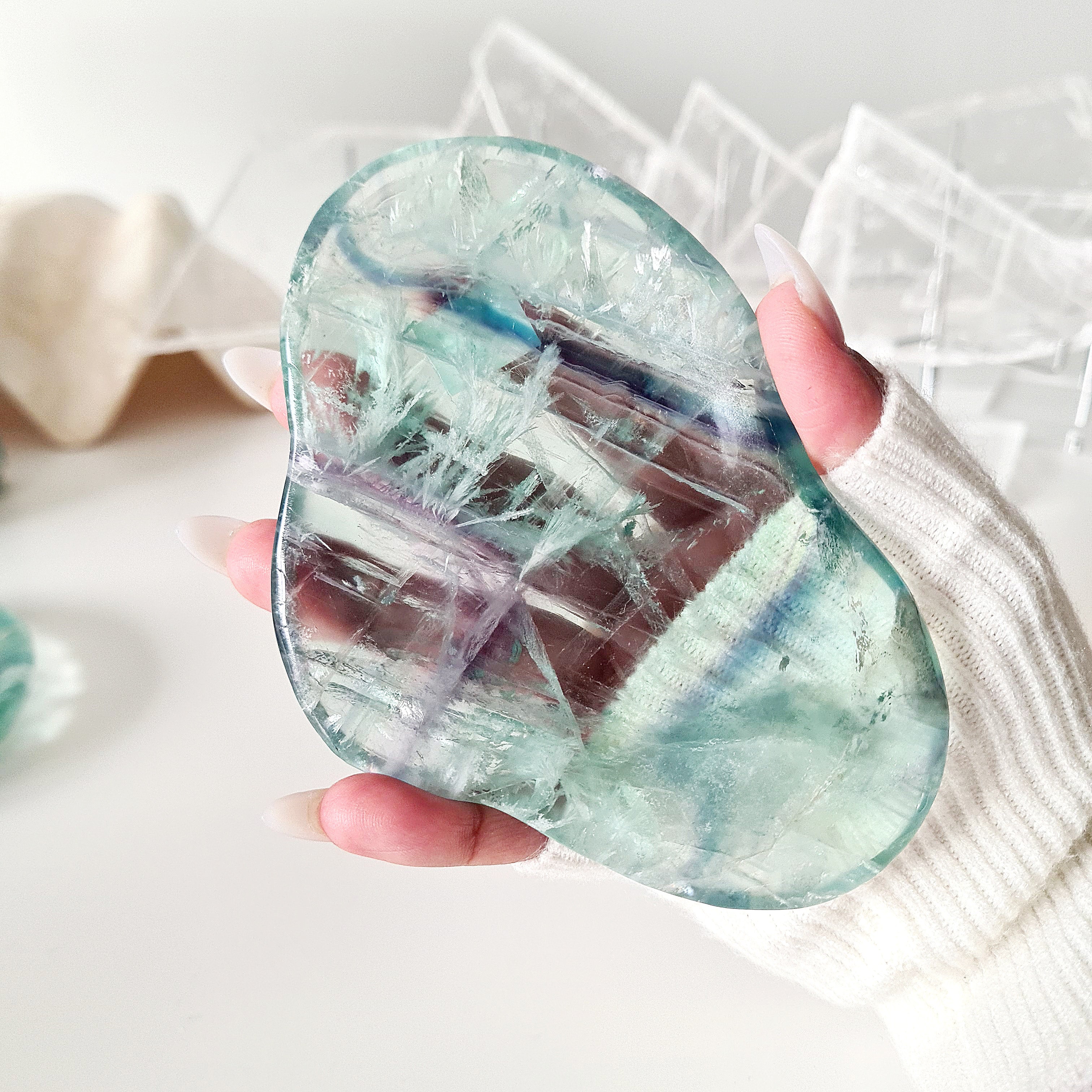 Feather Fluorite Crystal Bowl | fb5 | 203 g