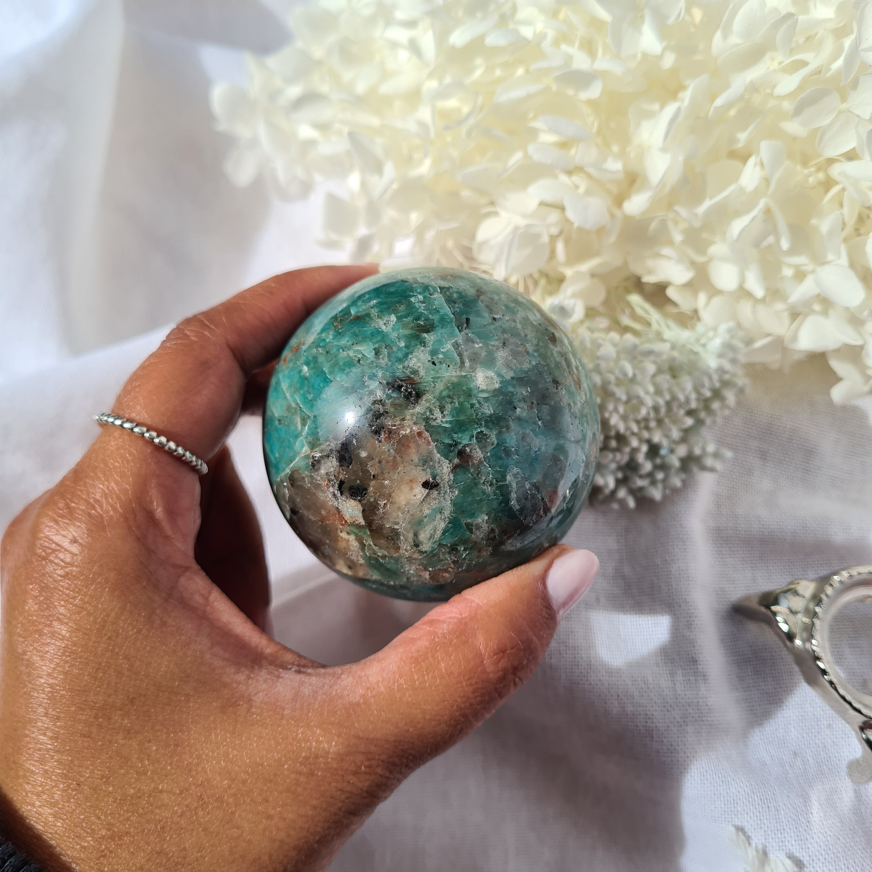 Amazonite Sphere with Stand