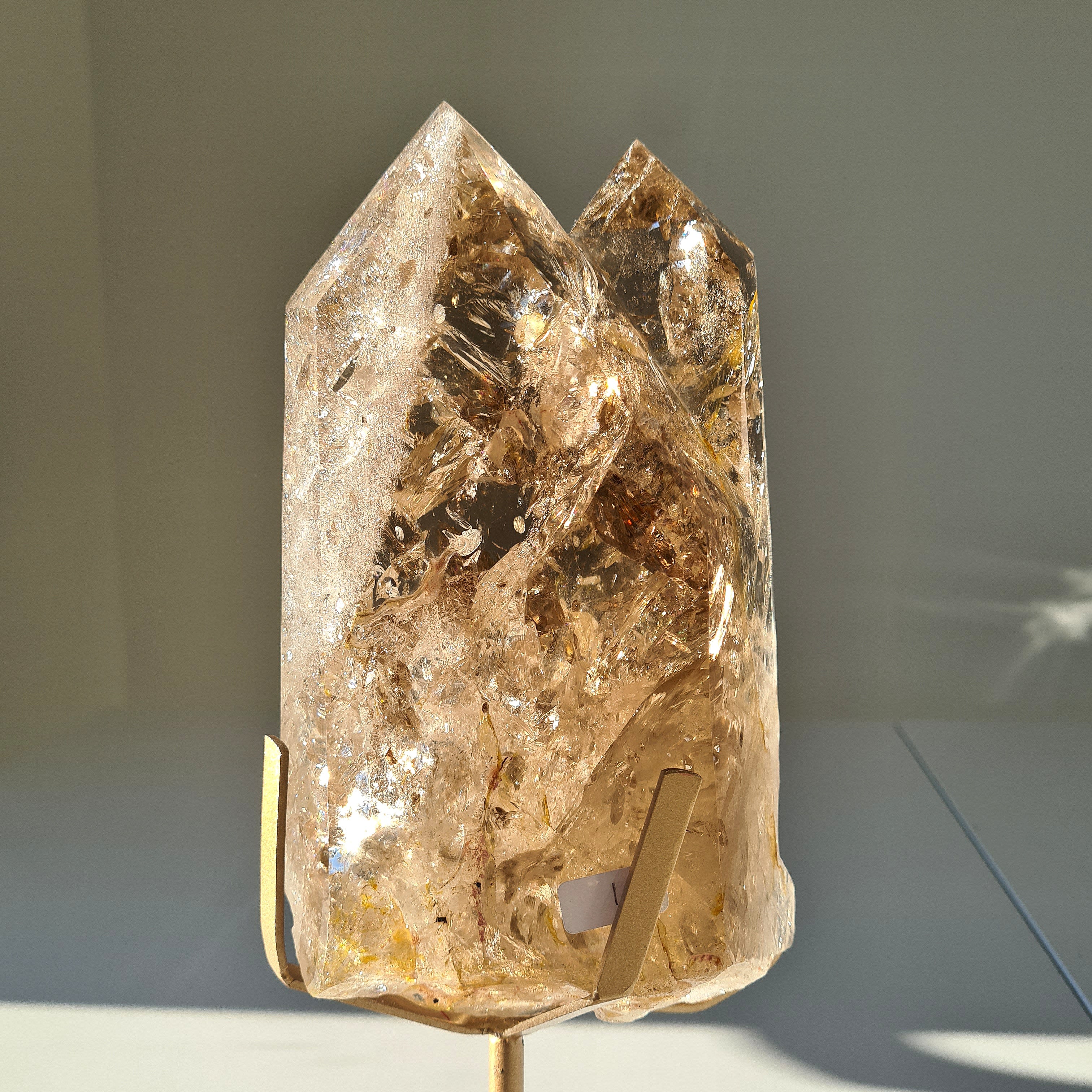 Smokey Citrine Cathedral With Stand| 1.9 kg | Appx 30 cm tall with stand