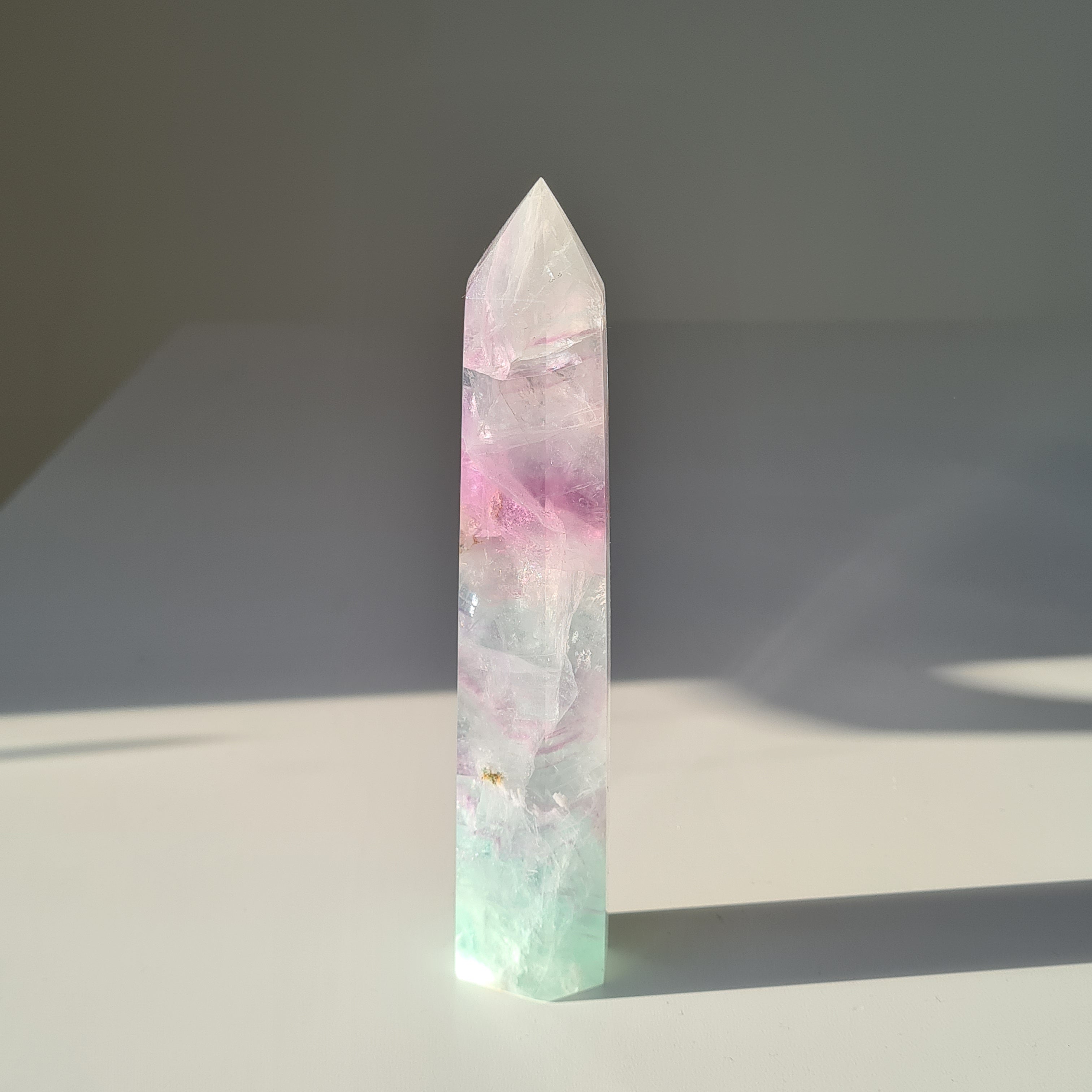 Dreamland Fluorite | f13 | 273 g | 15.3 cm tall | Spinny bottom