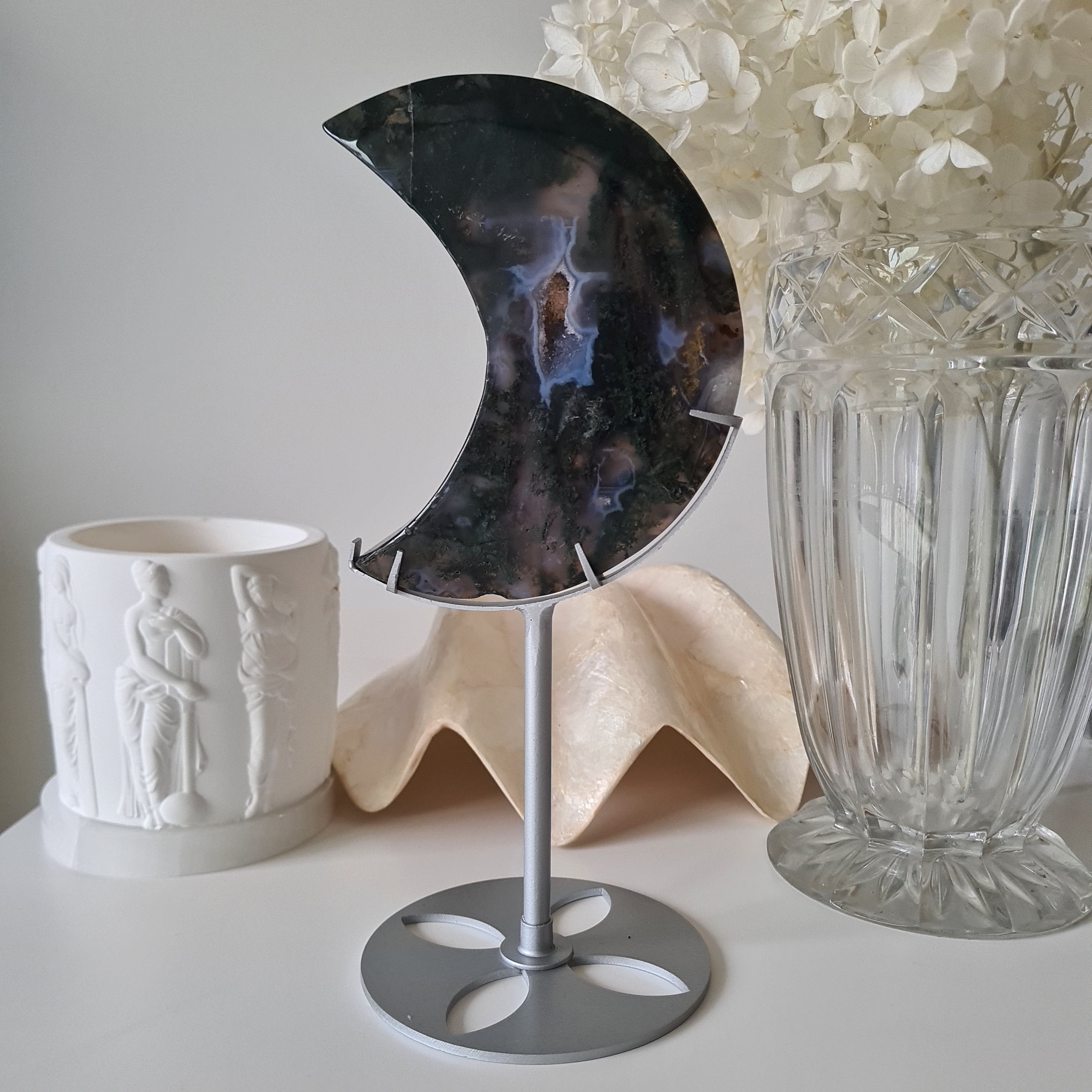 Moss Agate Luna 🌙 | Repaired | Review Photos