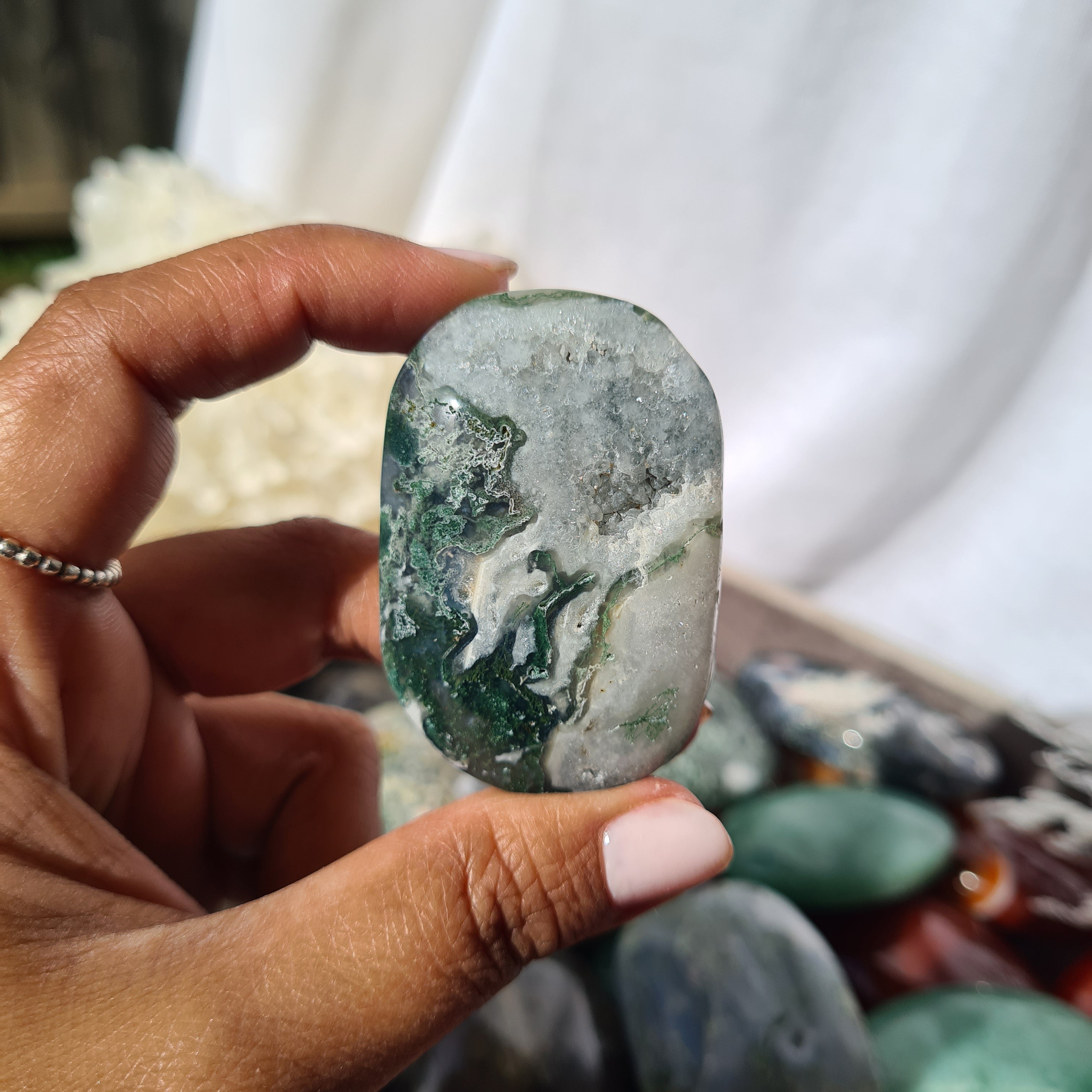 Moss Agate | Palm Stone