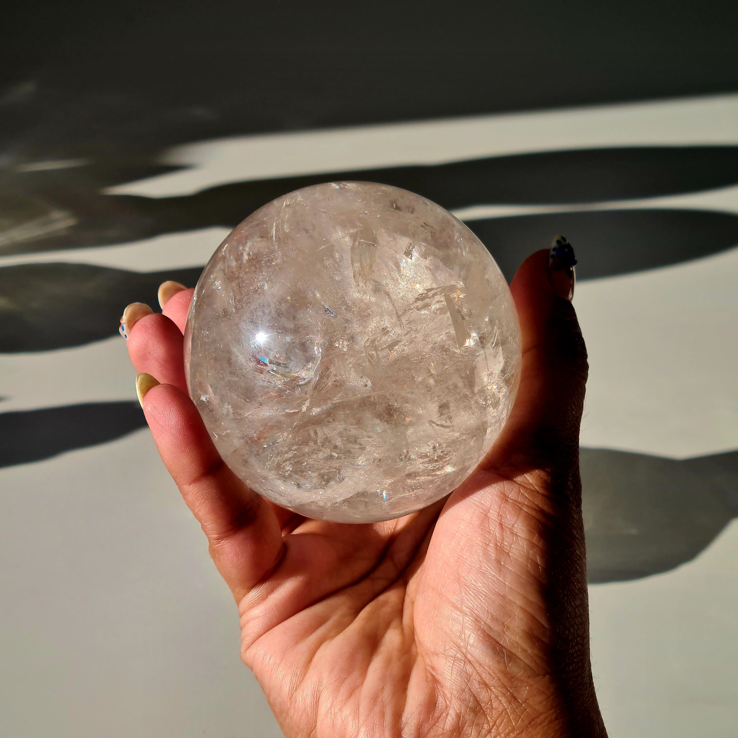 Clear Quartz Sphere With Stand | 7.3 cm