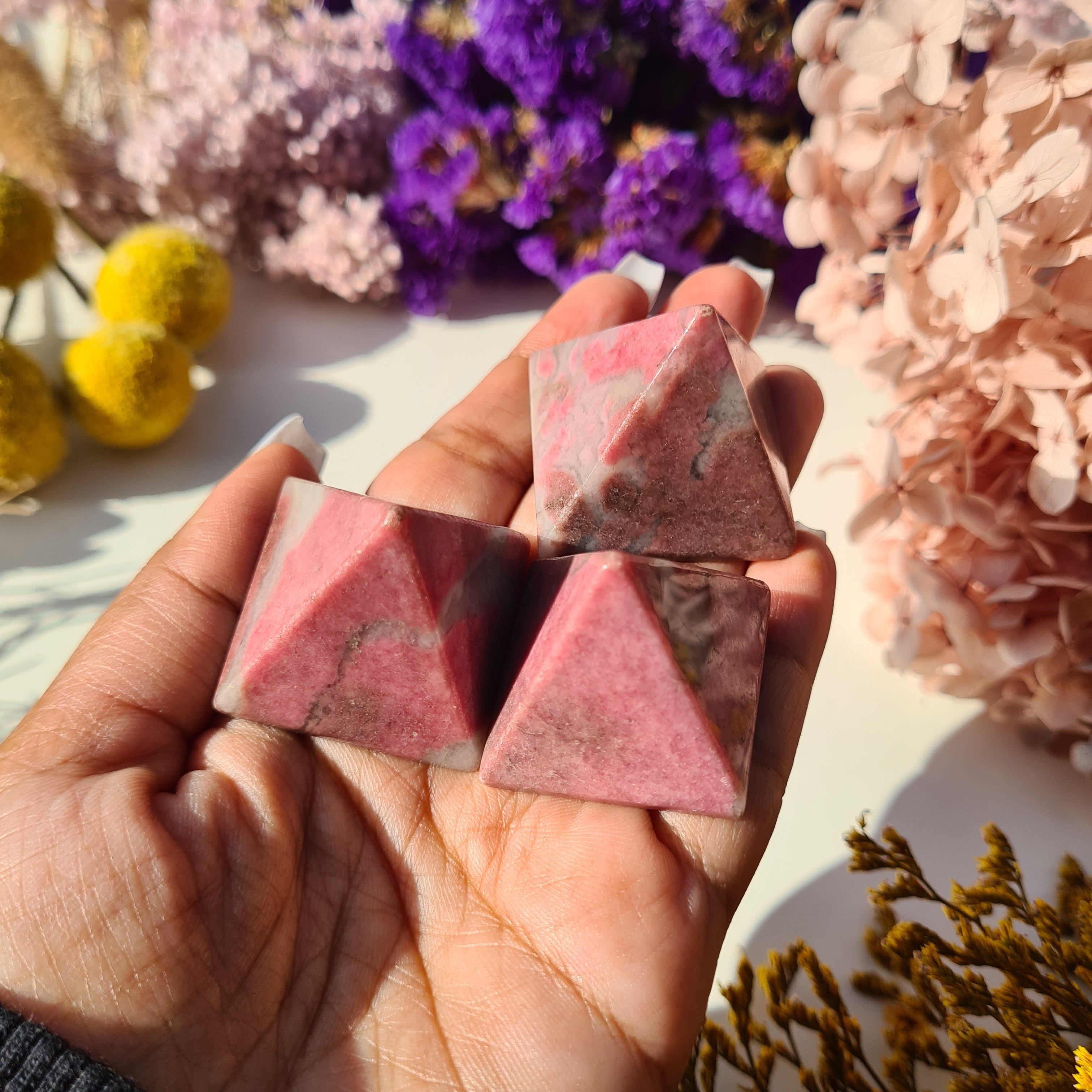 Rhodonite Pyramid | 1 Piece
