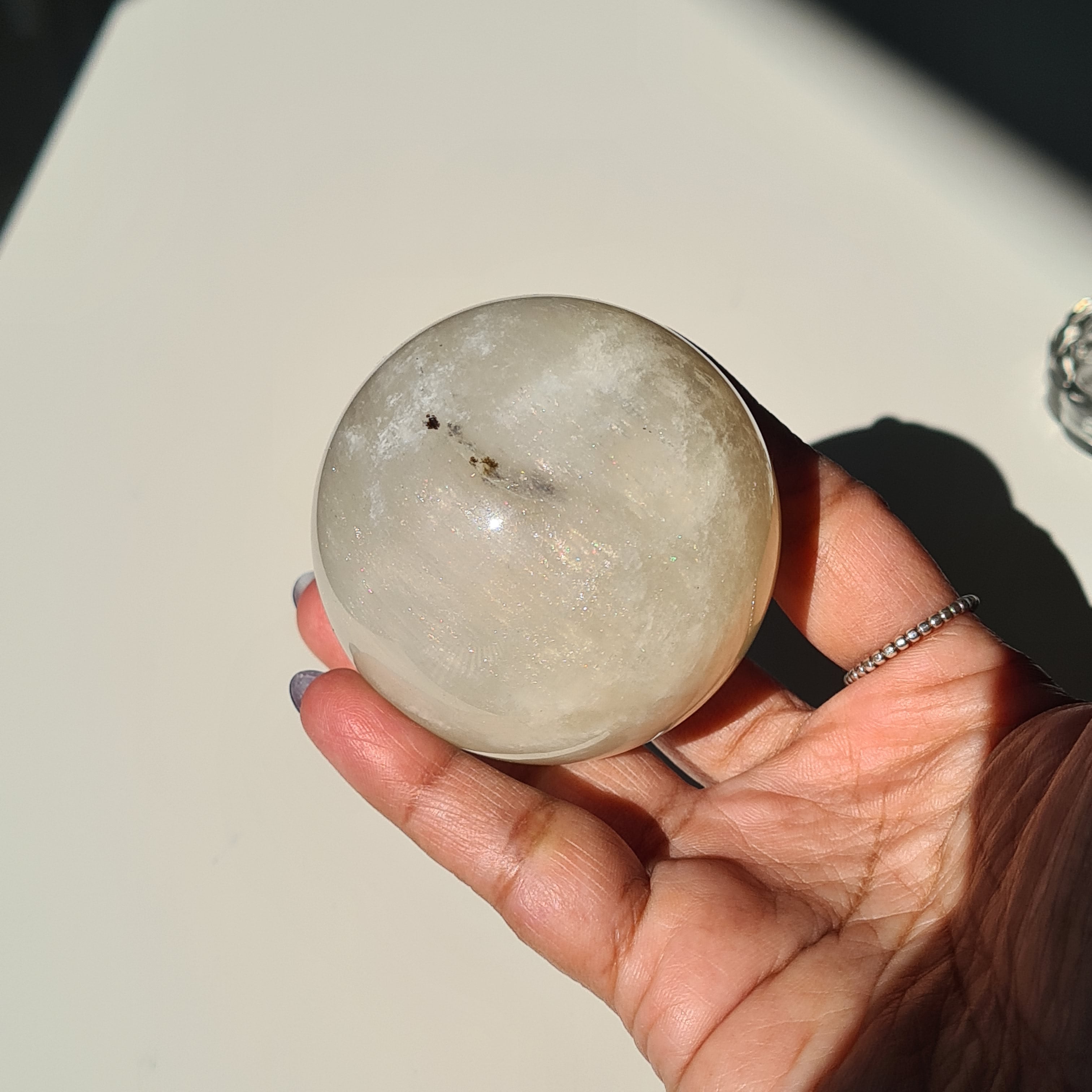 Moonstone π Sphere with stand | E | 240 g | 5.6 cm