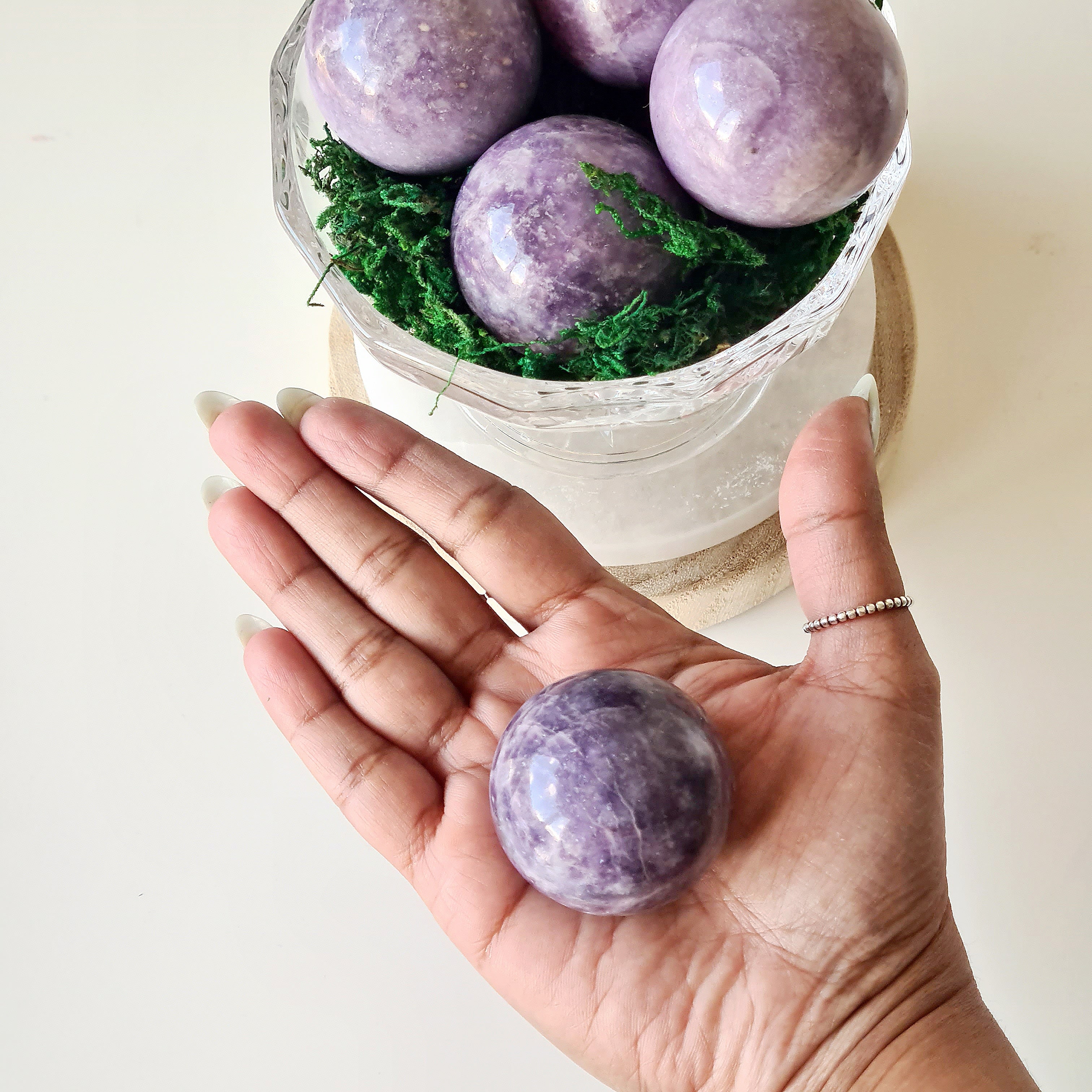 Lepidolite Sphere | 1 Piece | Appx 3.5 cm