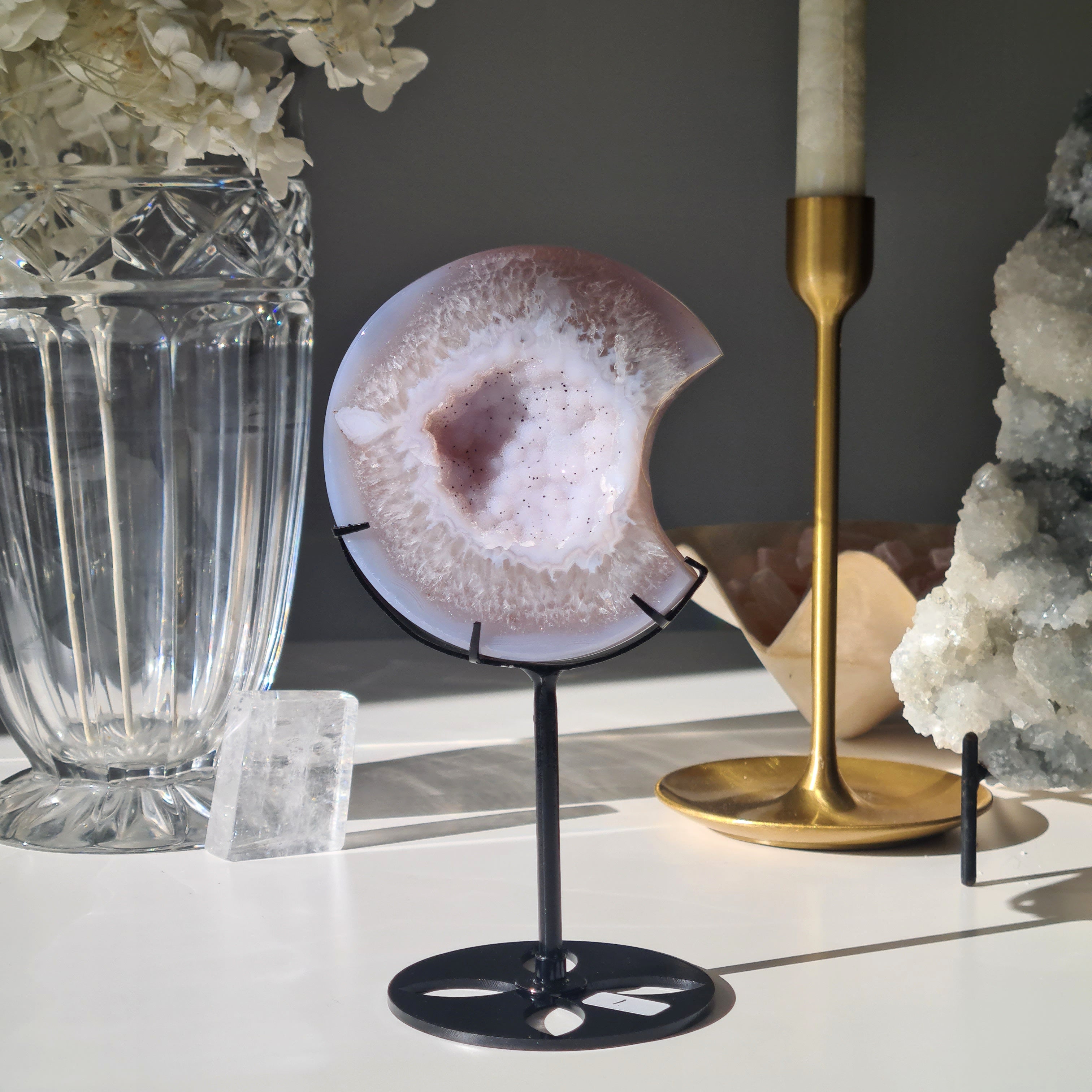 Sugar Druzy Agate Moon 🌙