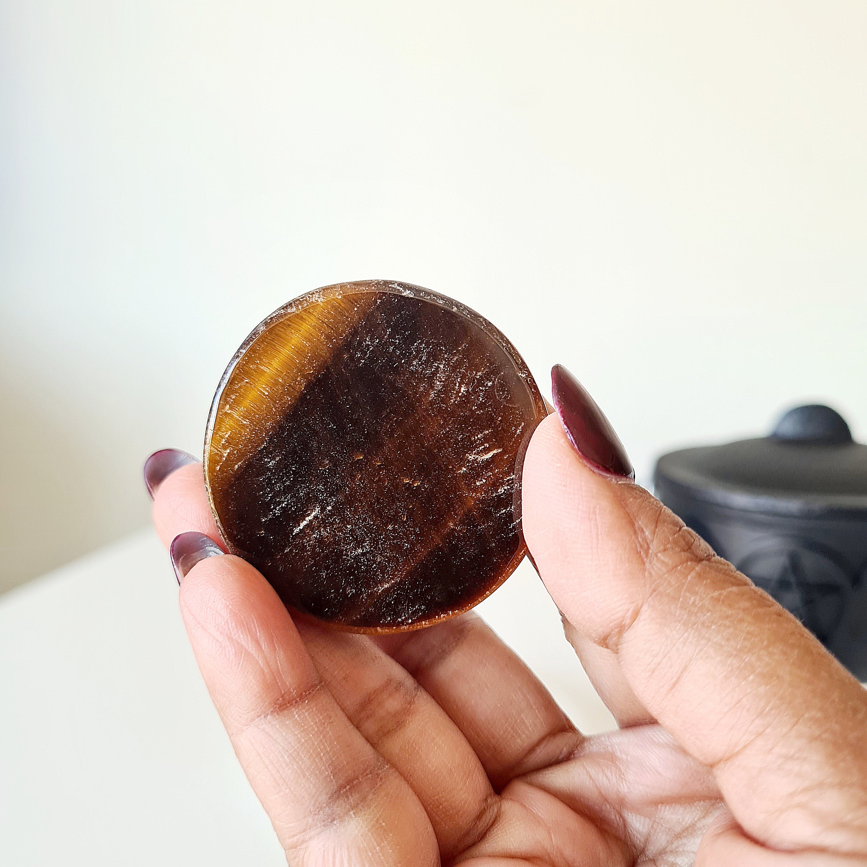 Tiger's Eye Sun Moon Coin | B