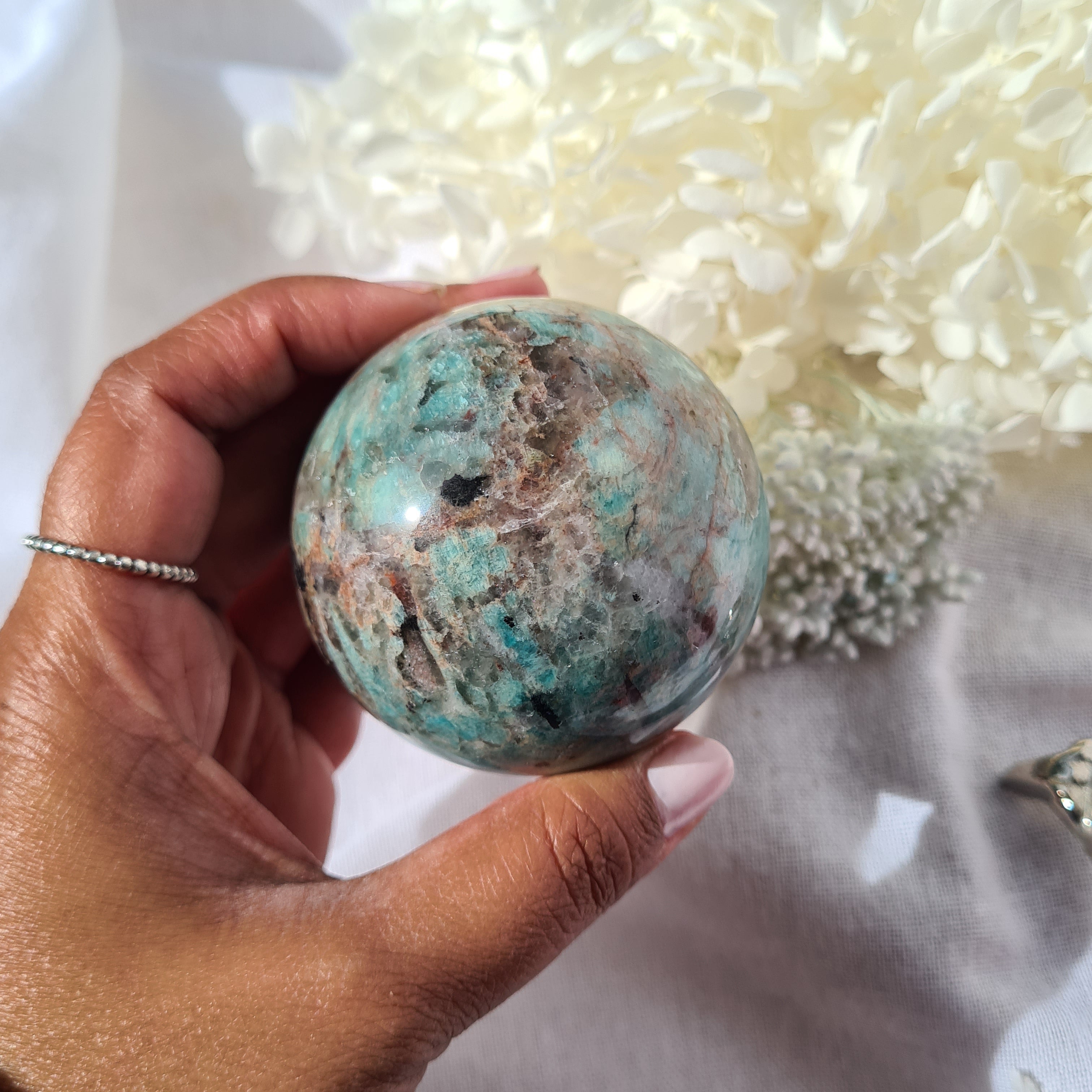 Amazonite Sphere with Stand