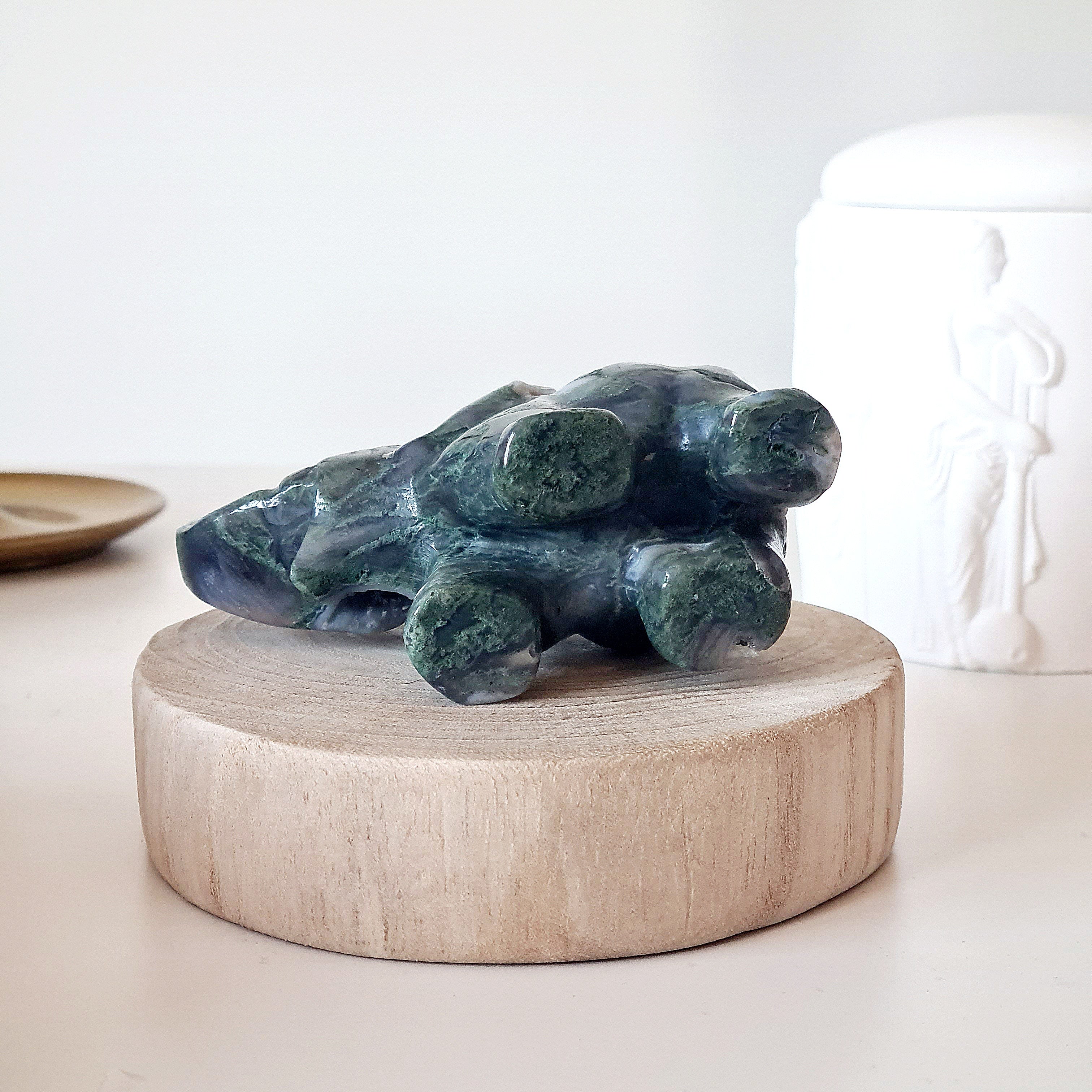 Moss Agate Elephant π | B | Appx 9.5 cm