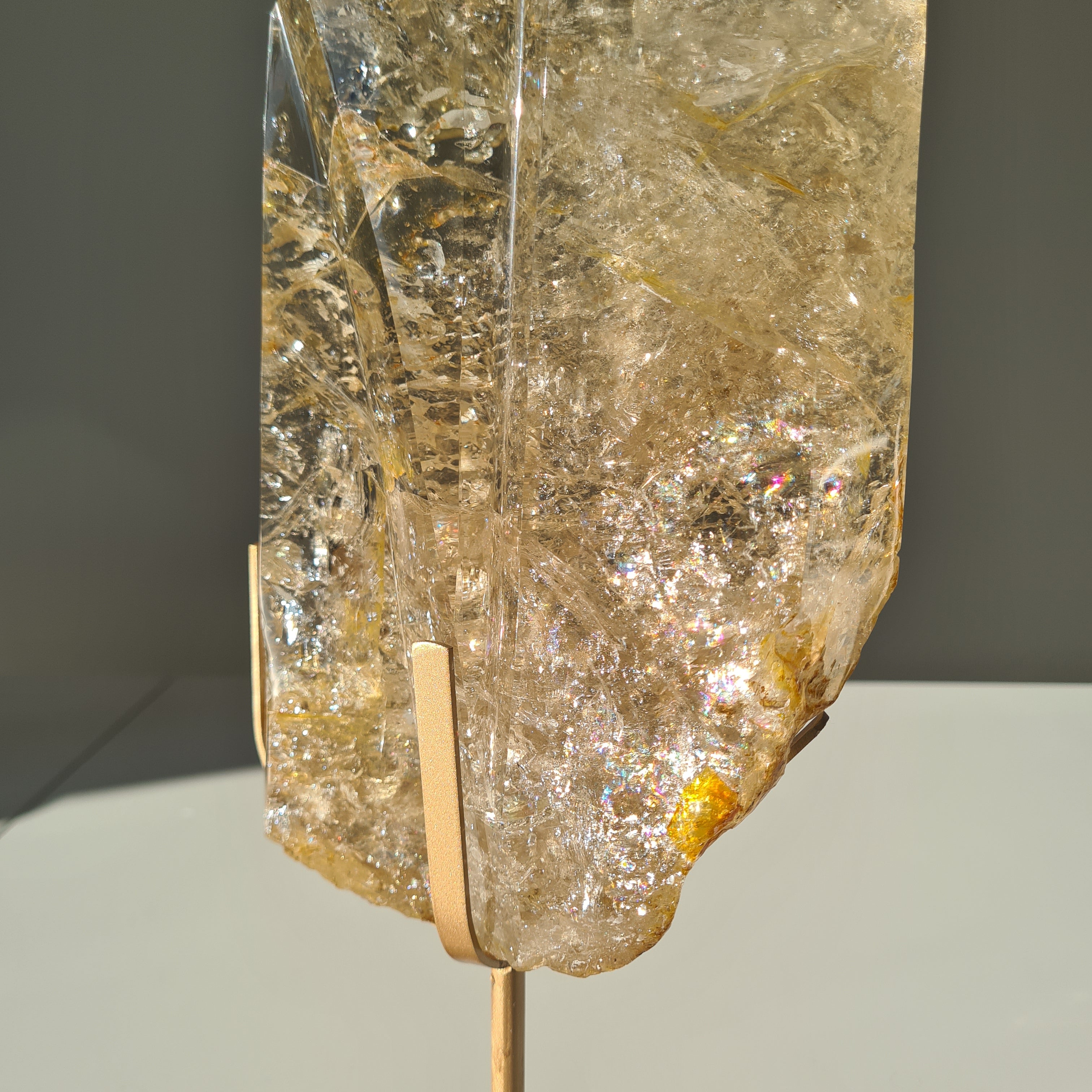 Citrine Cathedral Statement Piece on Stand | 32.5 cm with stand