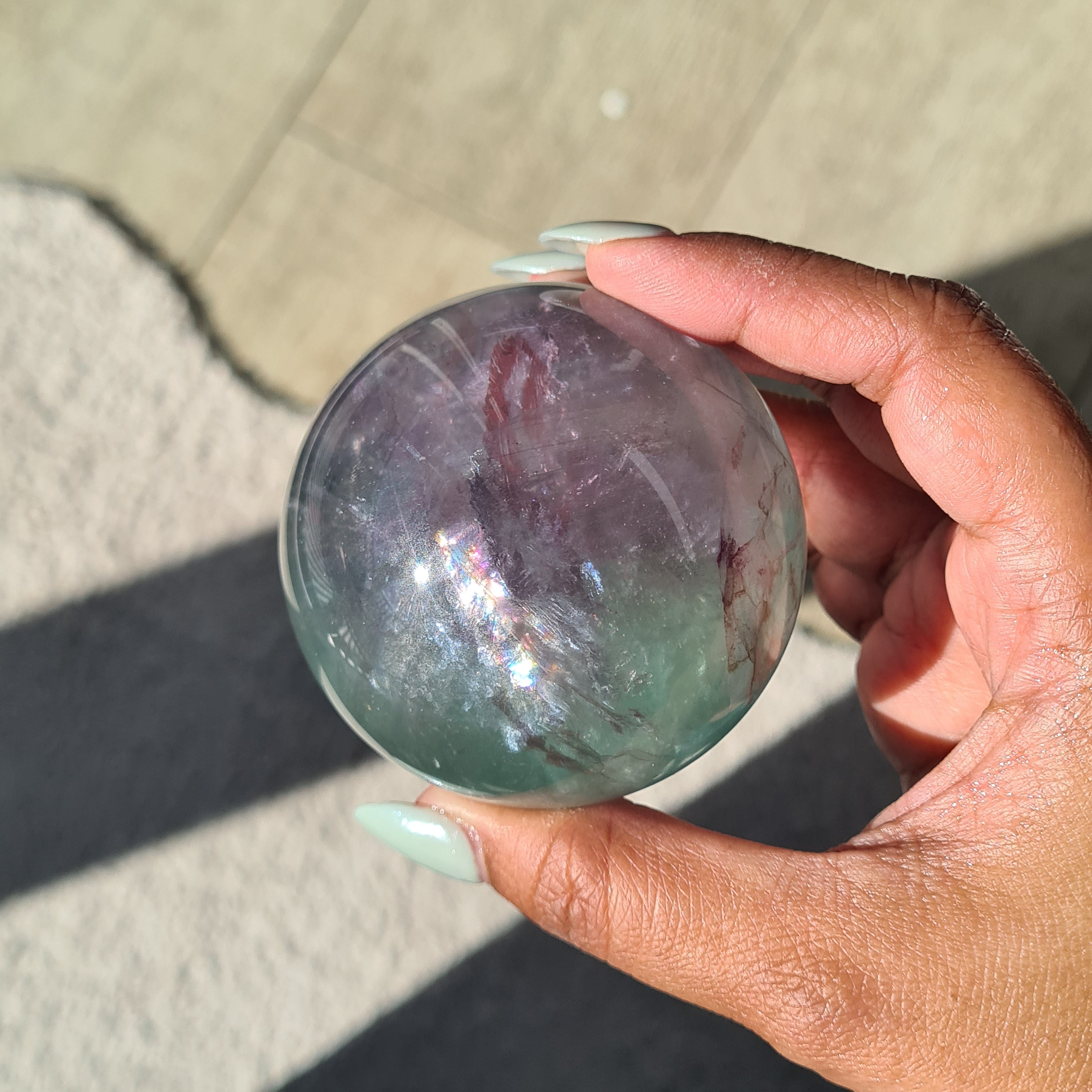 Fluorite Crystal Sphere with stand | B | 390 g