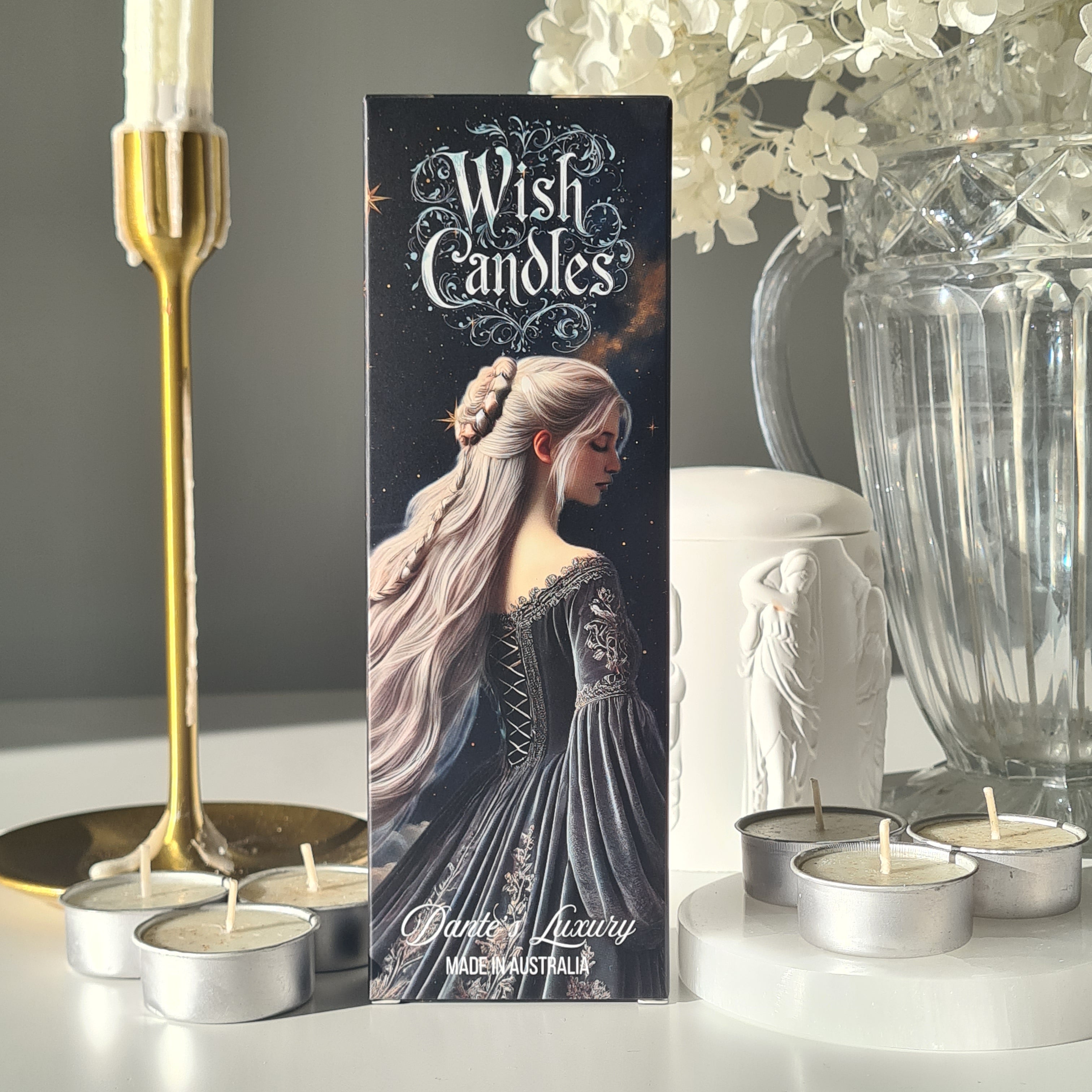 Wish Candles | Sage+Sandalwood | 6 Tea Lights