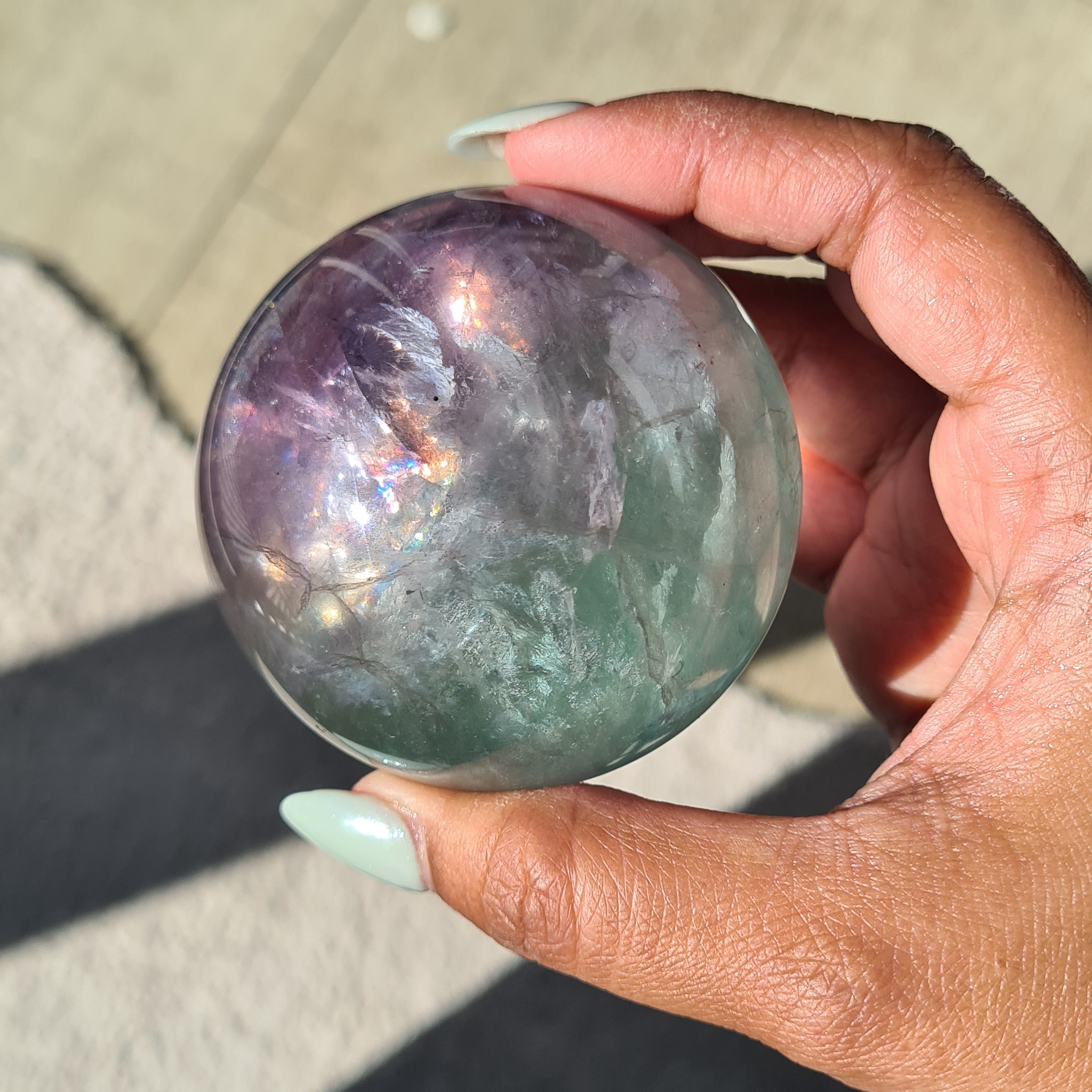 Fluorite Crystal Sphere with stand | B | 390 g
