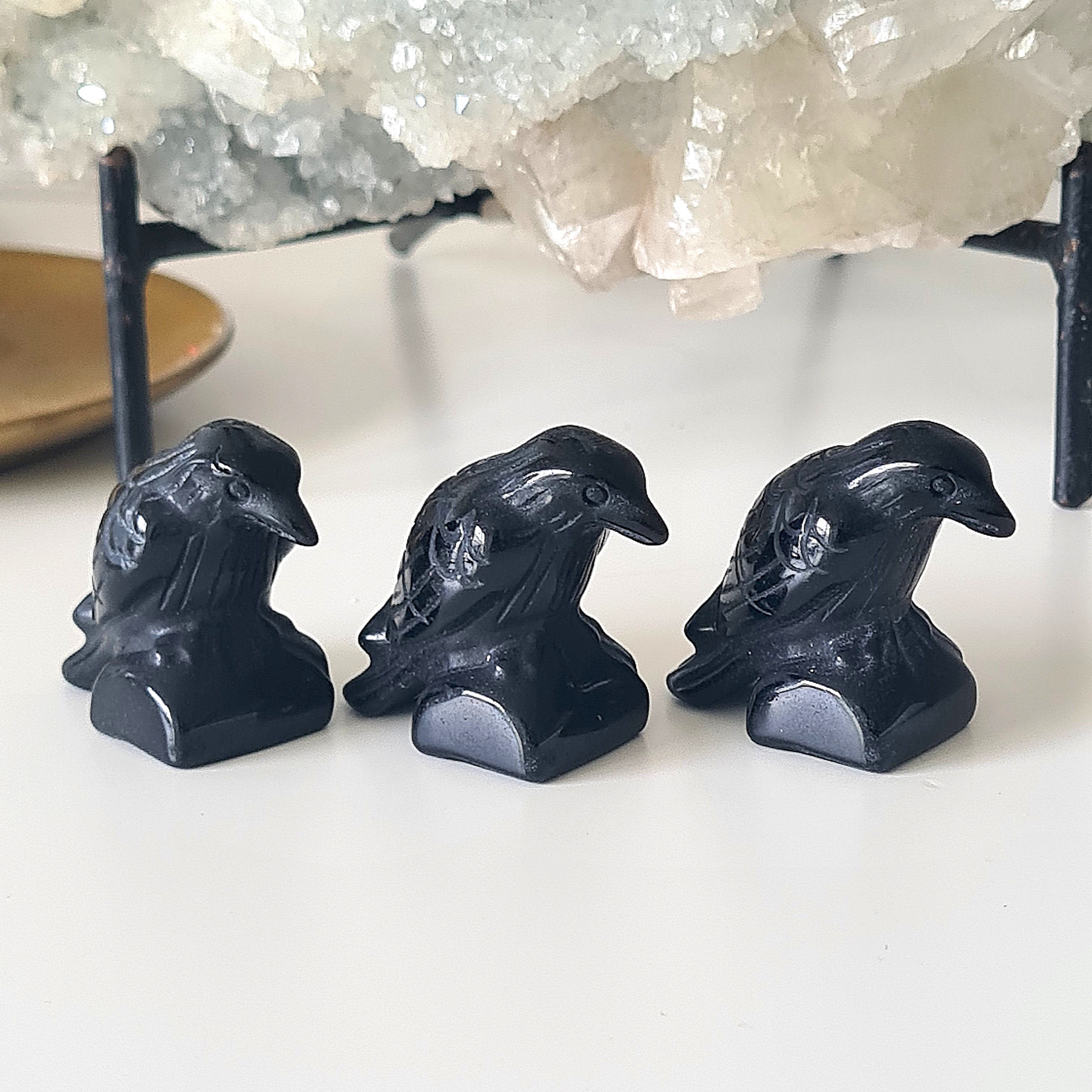 Mini Obsidian Raven | Protection & Inner Clarity |