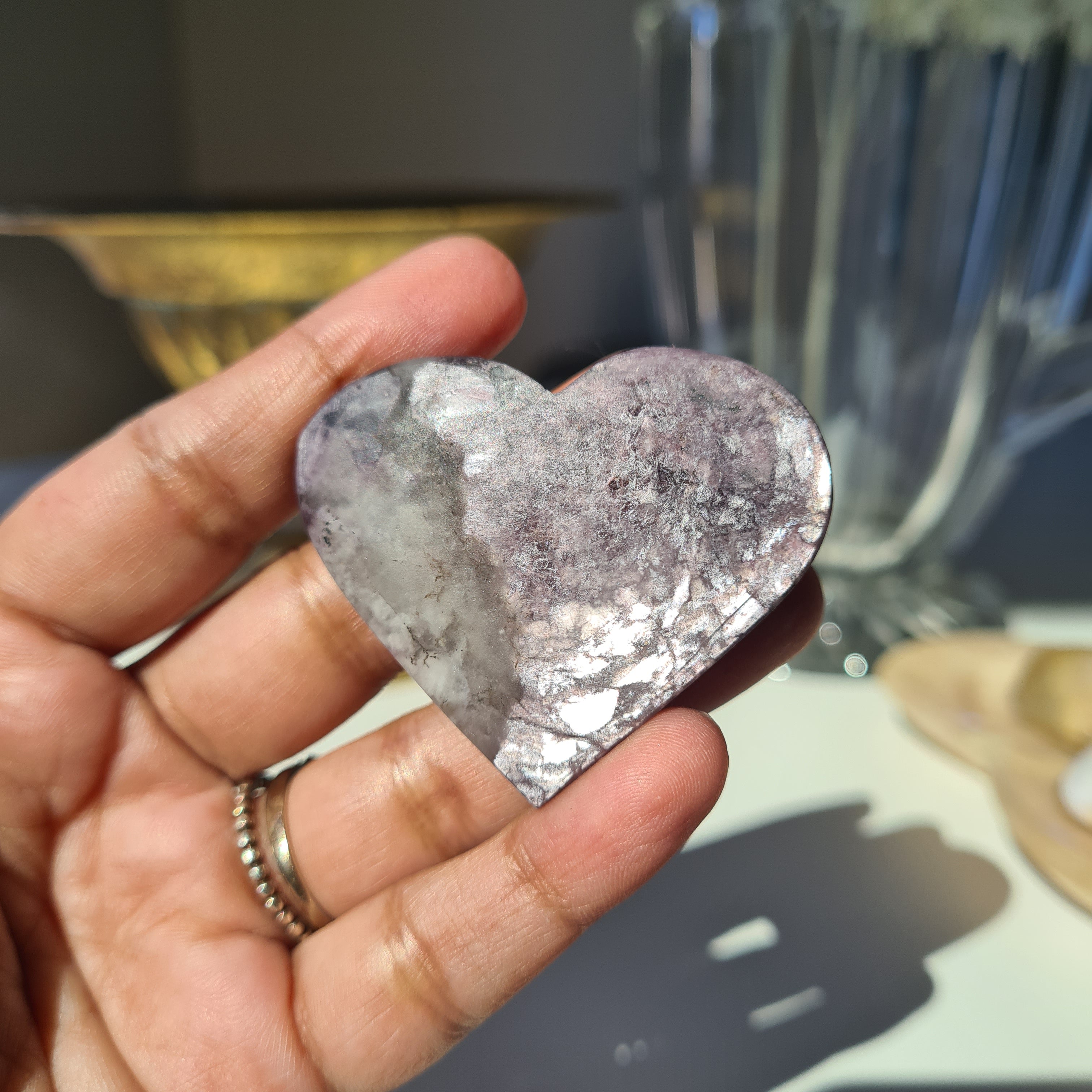 Lepidolite Heart