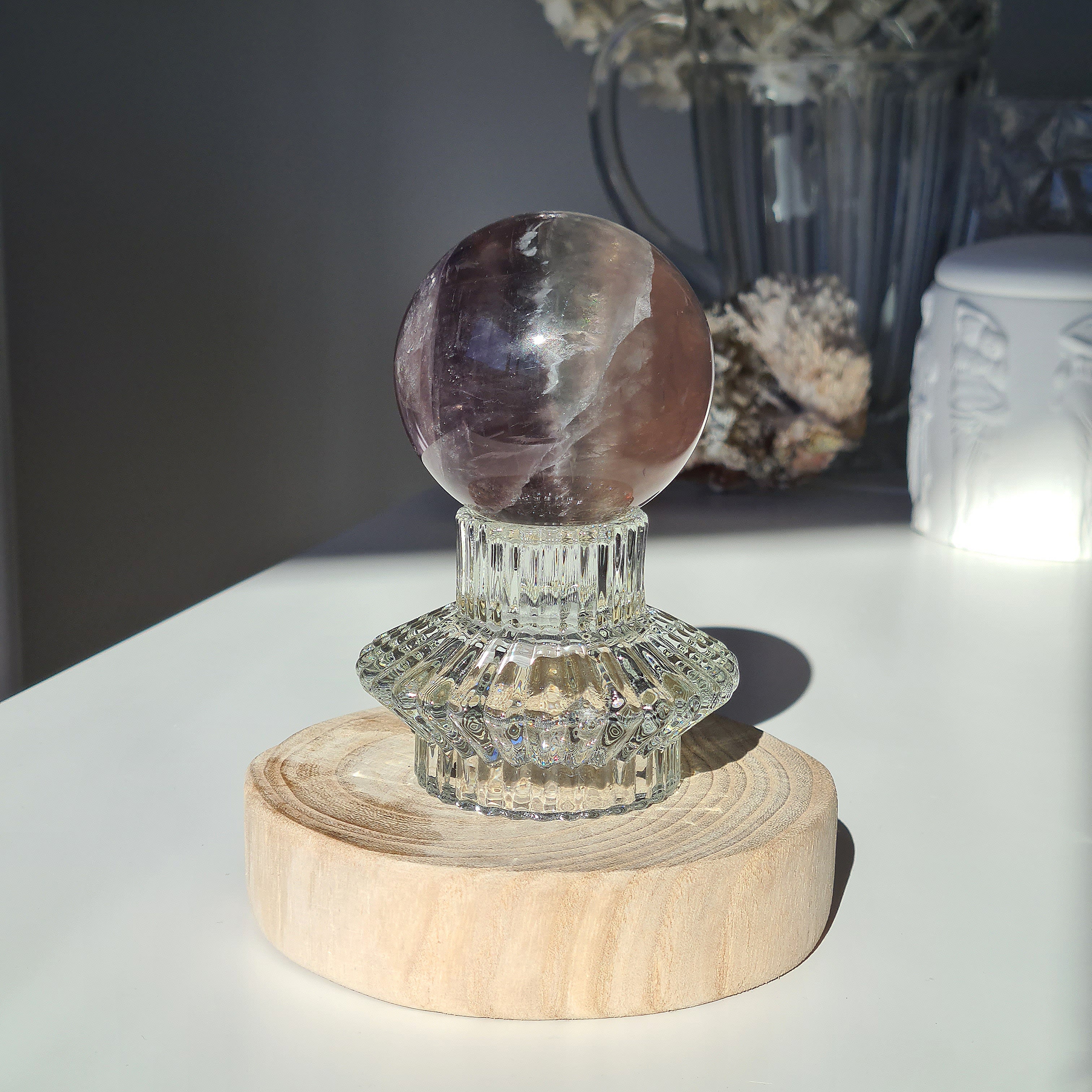Mica Fluorite Crystal Sphere With Stand | 429 g