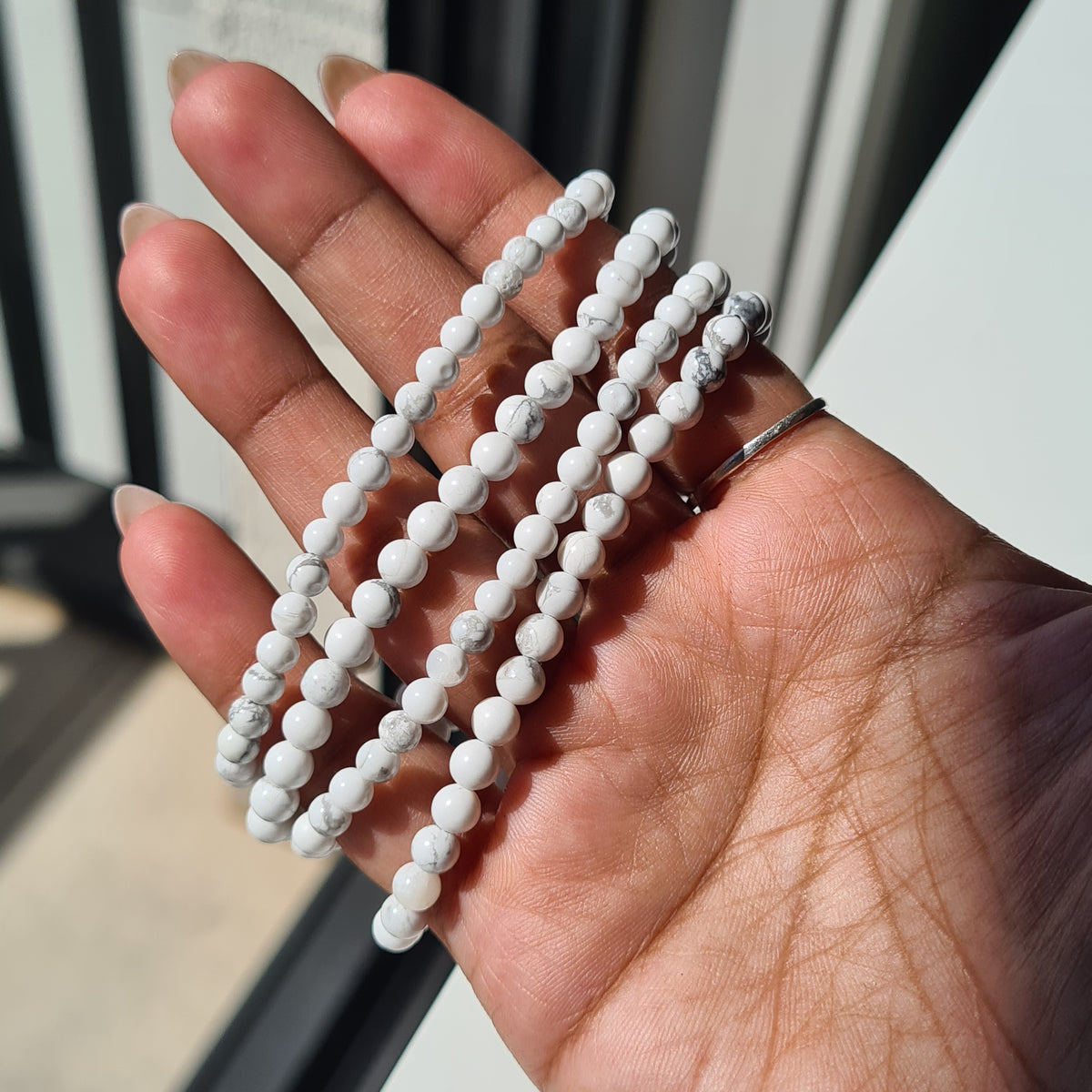Howlite Crystal Beaded Bracelet | 1 Piece