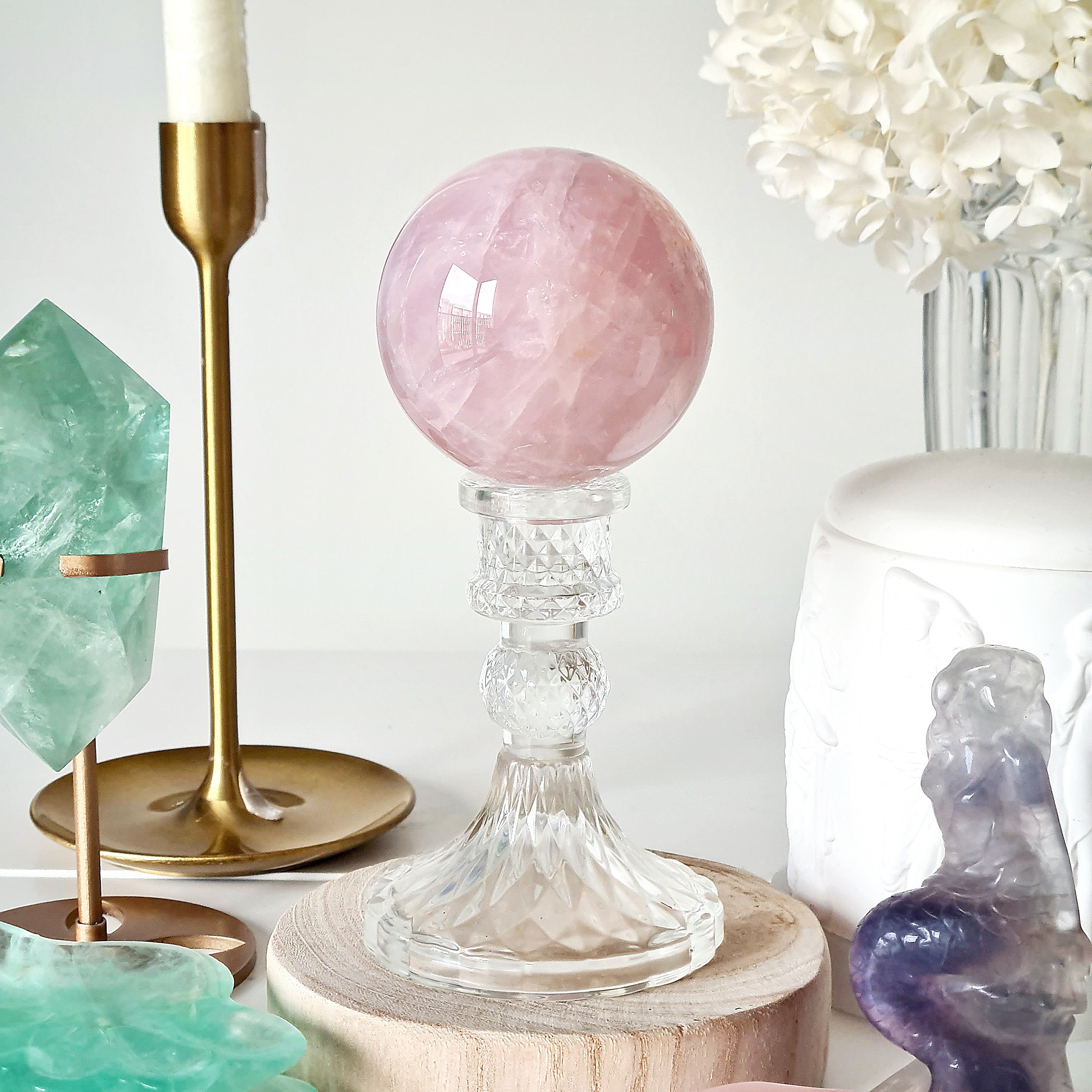 Rose Quartz | Crystal Orb with stand | 465 g